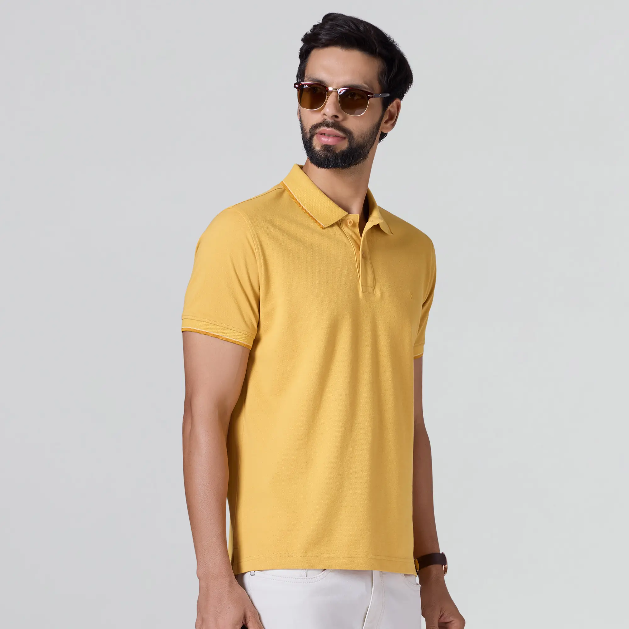 Accent Cotton Polo T-shirt - Sunshine Yellow