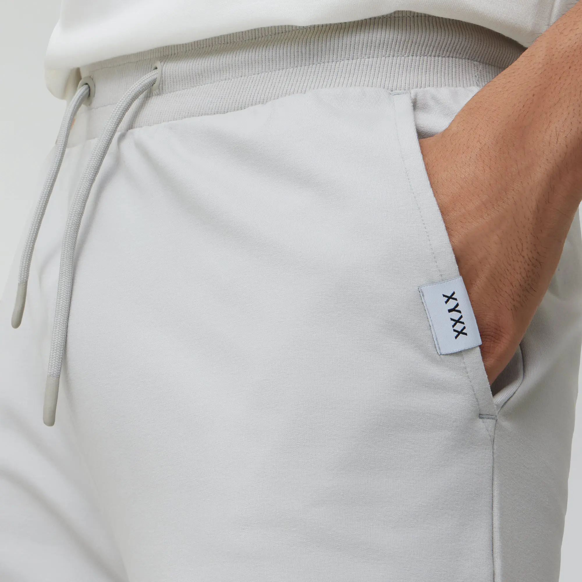 Ascent French Terry Cotton Blend Joggers Chrome White - Image 5