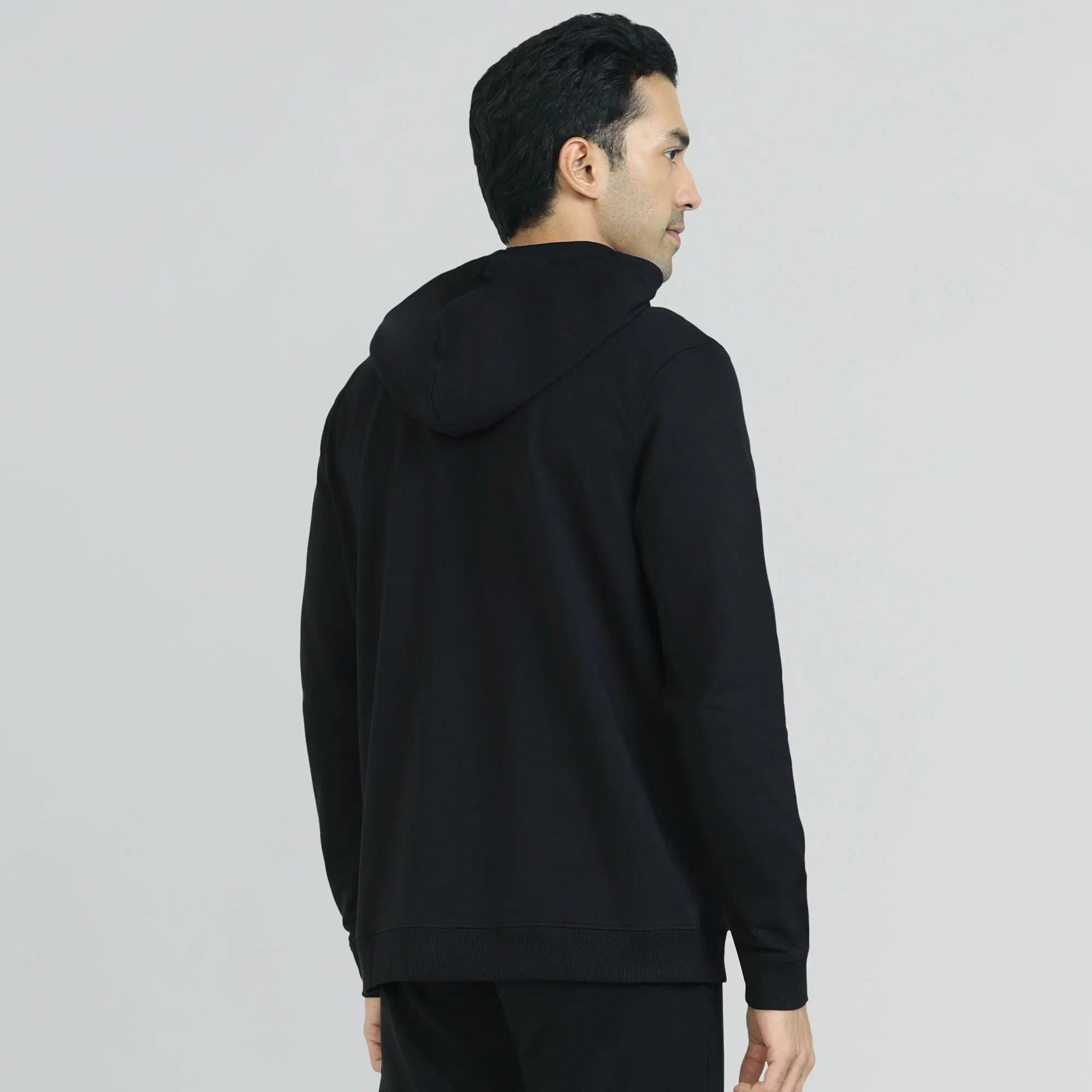 Cruze French Terry Cotton Hoodie Jackets Pitch Black - Image 3