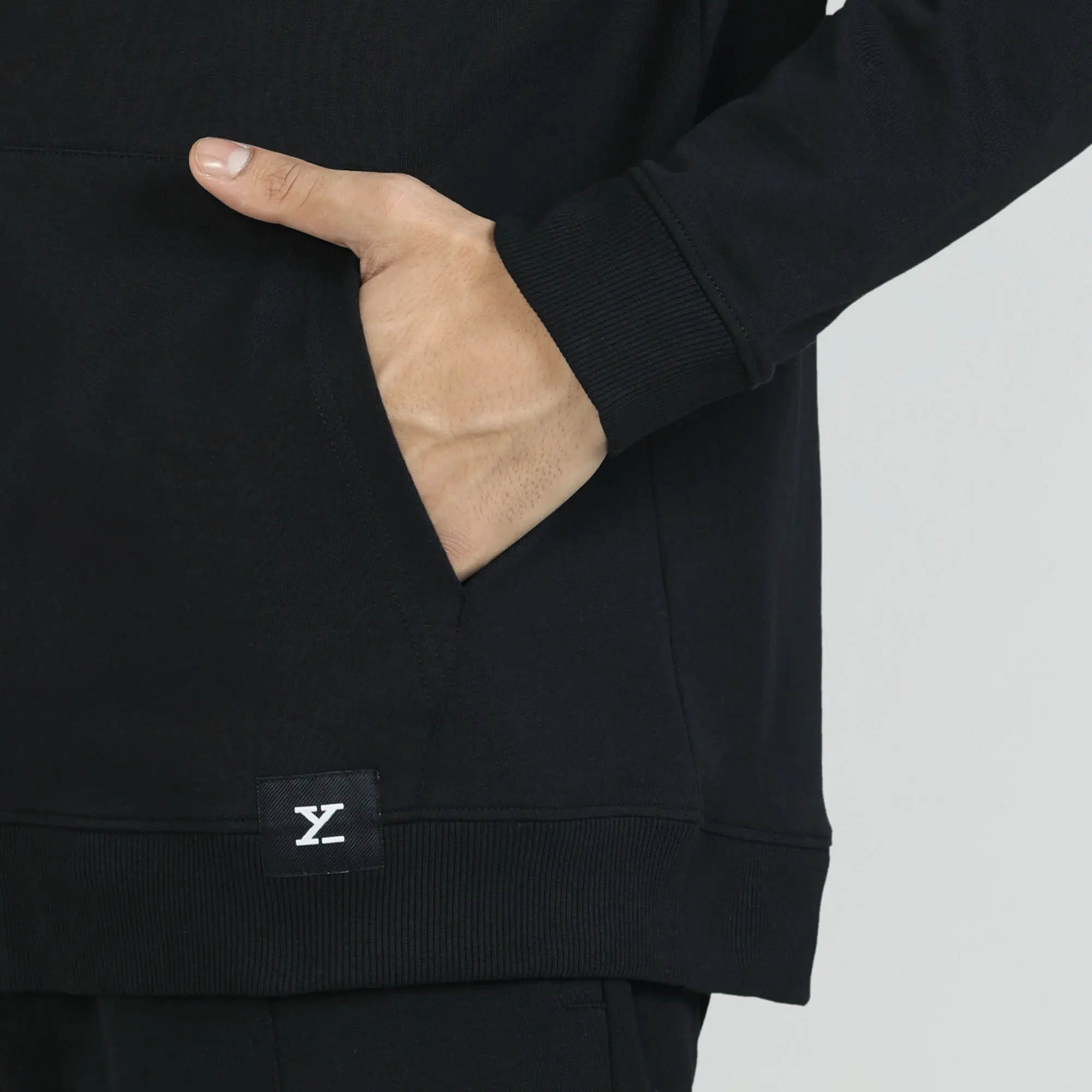 Cruze French Terry Cotton Hoodie Jackets Pitch Black - Image 5