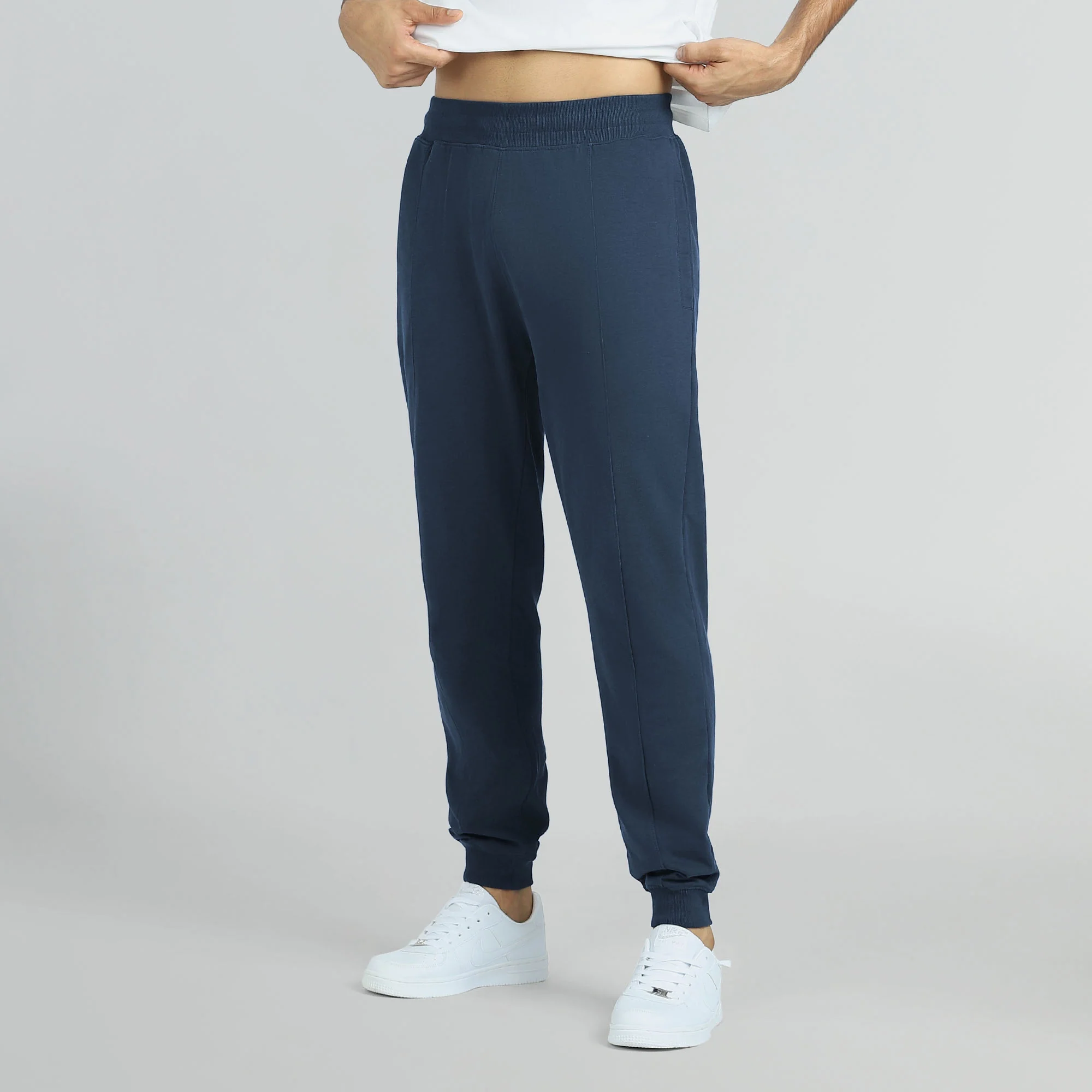 Cruze French Terry Cotton Joggers Opal Blue