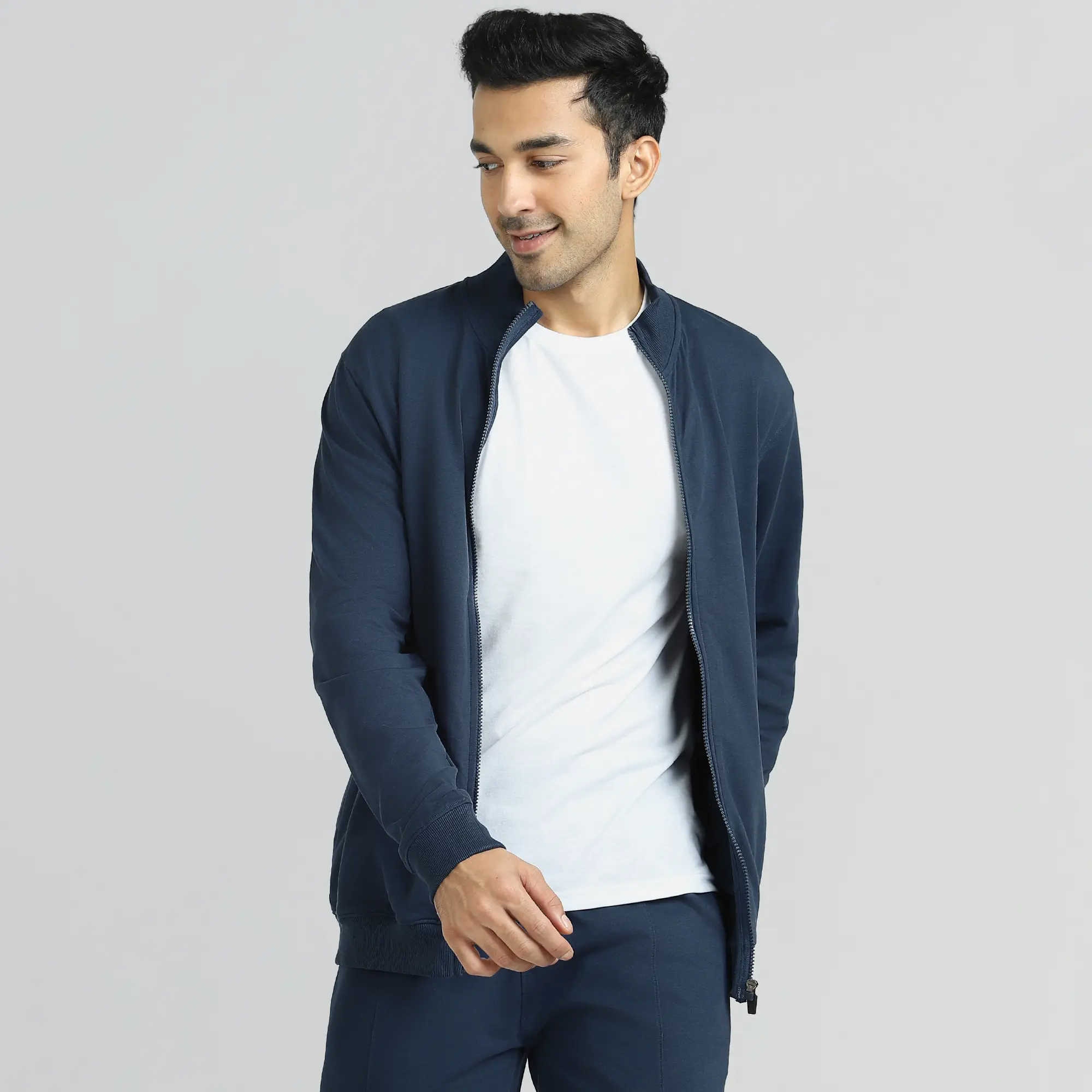 Cruze French Terry Cotton Zip Ups Opal Blue