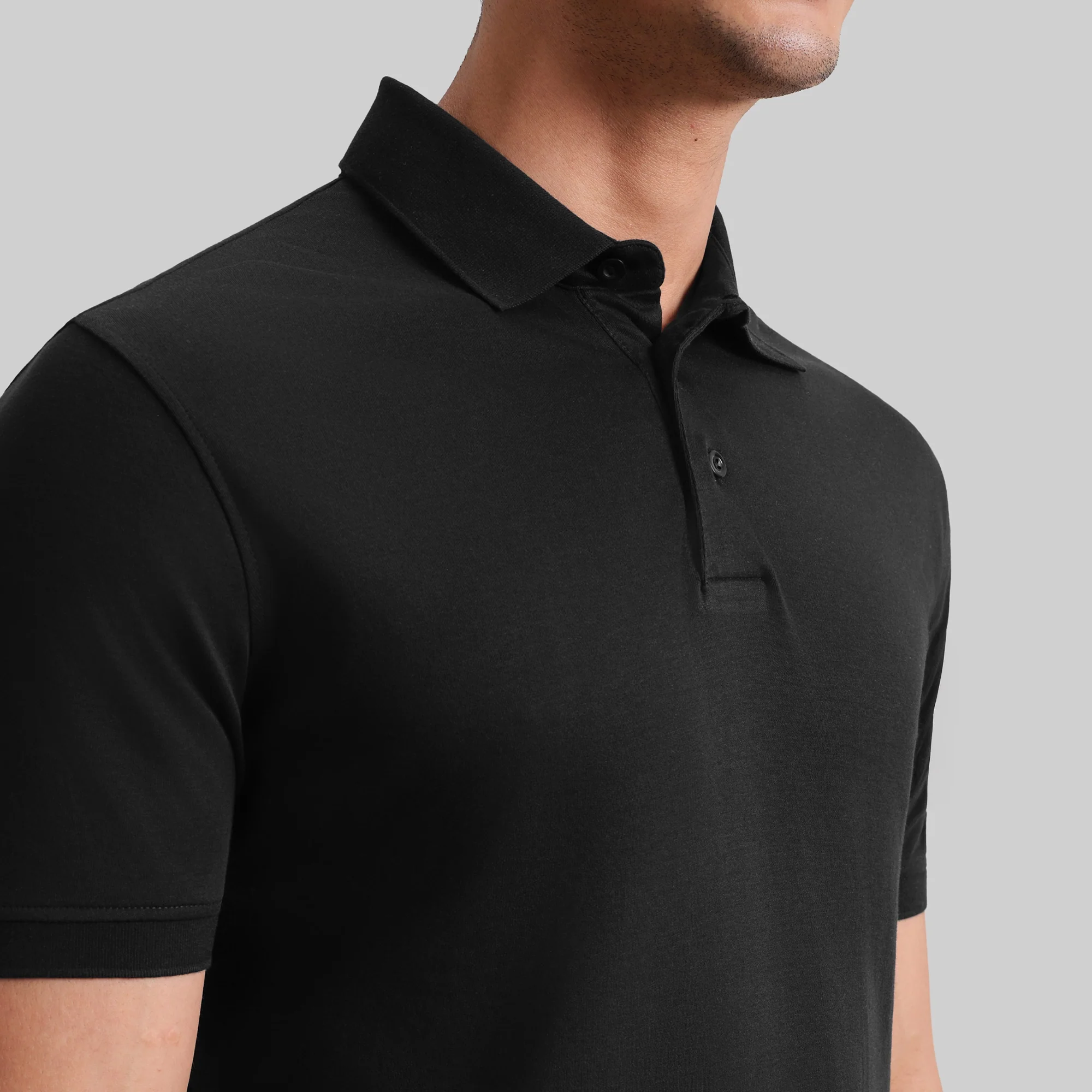 Supima Cotton Slim Fit Polo - Black Knight - Image 5