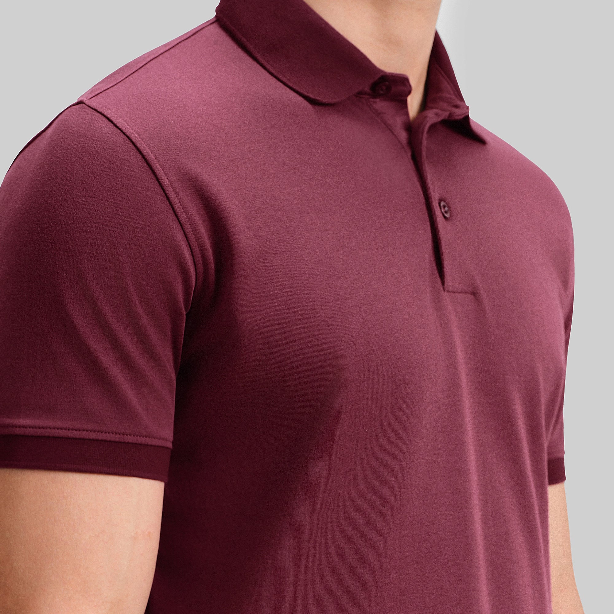 Supima Cotton Slim Fit Polo - Merlot Maroon - Image 5