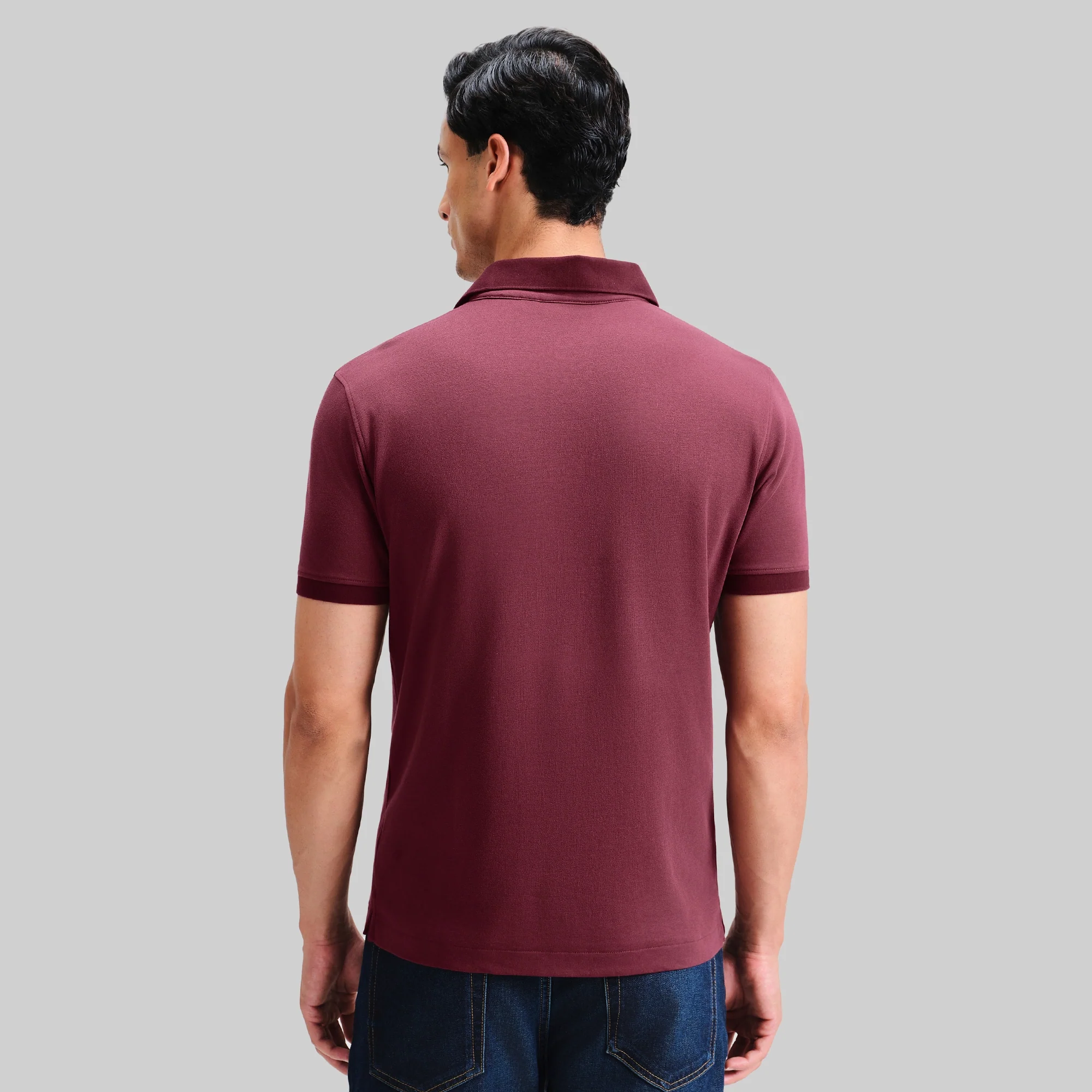 Supima Cotton Slim Fit Polo - Merlot Maroon - Image 6