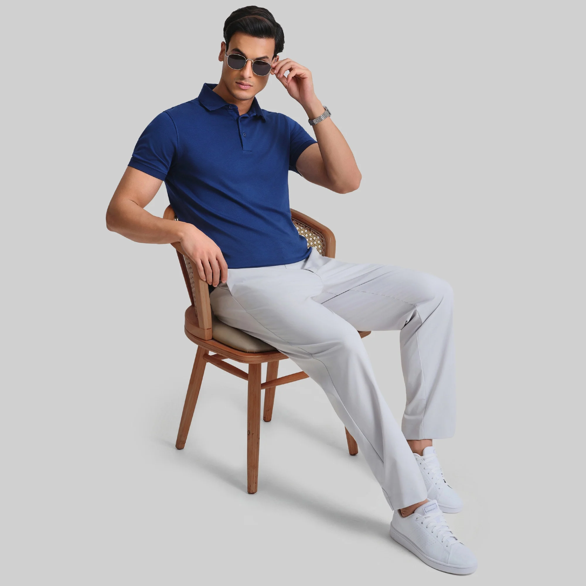 Supima Cotton Slim Fit Polo - Midnight Blue - Image 4