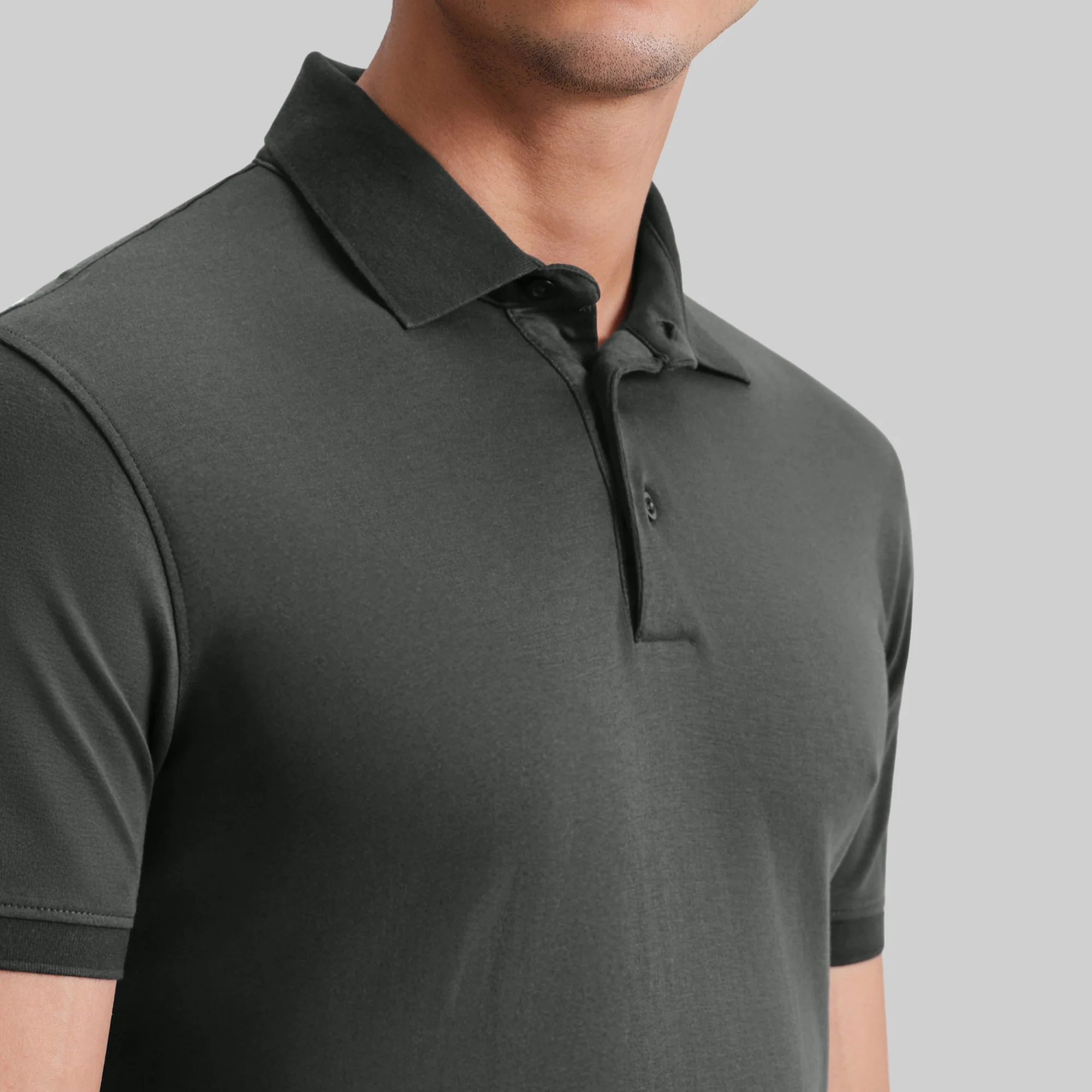 Supima Cotton Slim Fit Polo - Storm Grey - Image 5