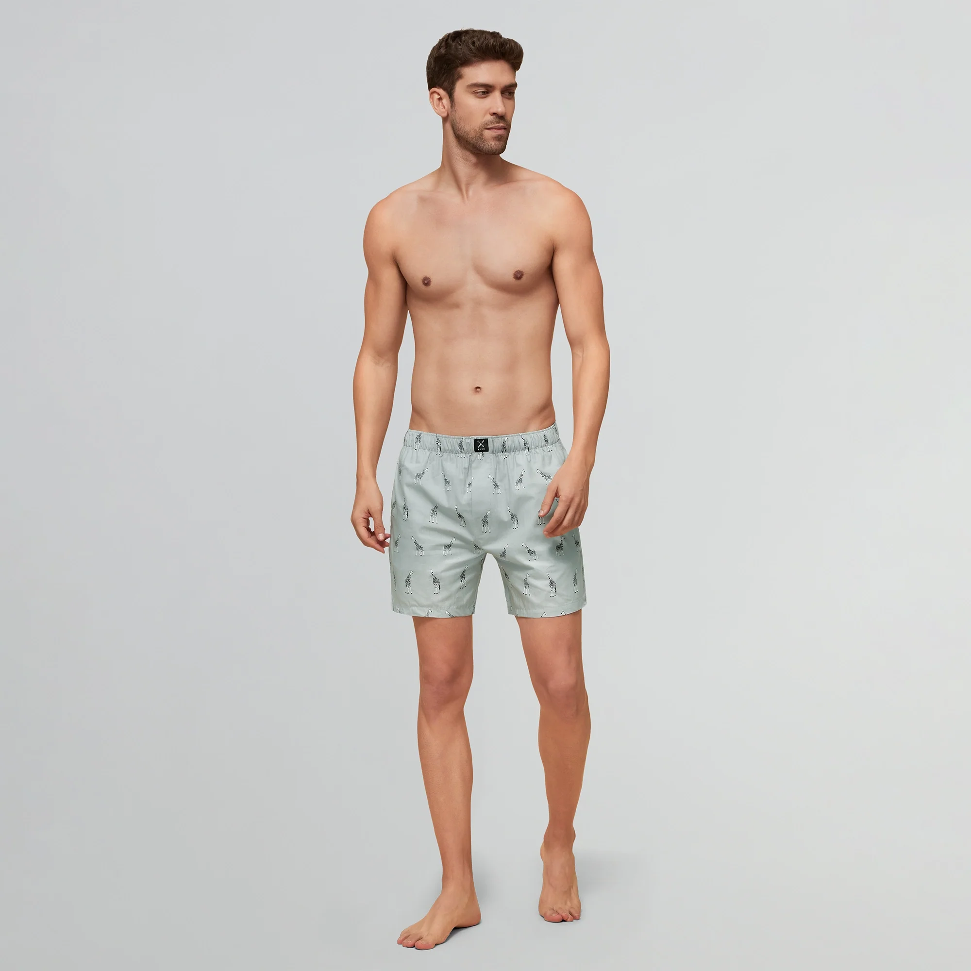 Savanna Cotton Boxers Giraffe Grey - Image 3
