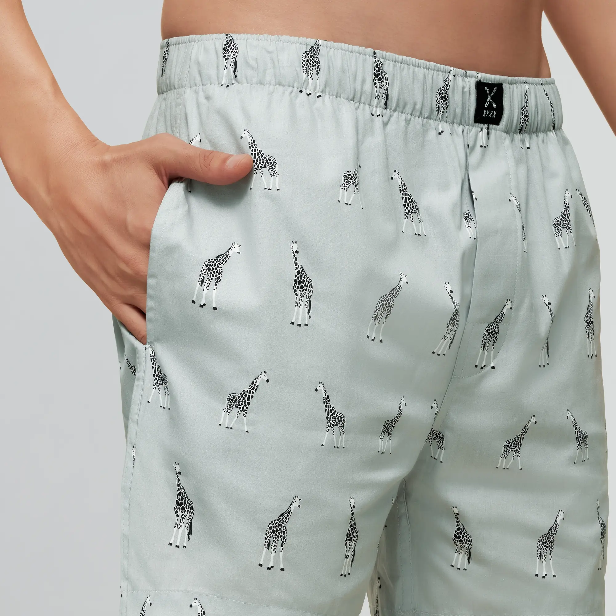 Savanna Cotton Boxers Giraffe Grey - Image 6