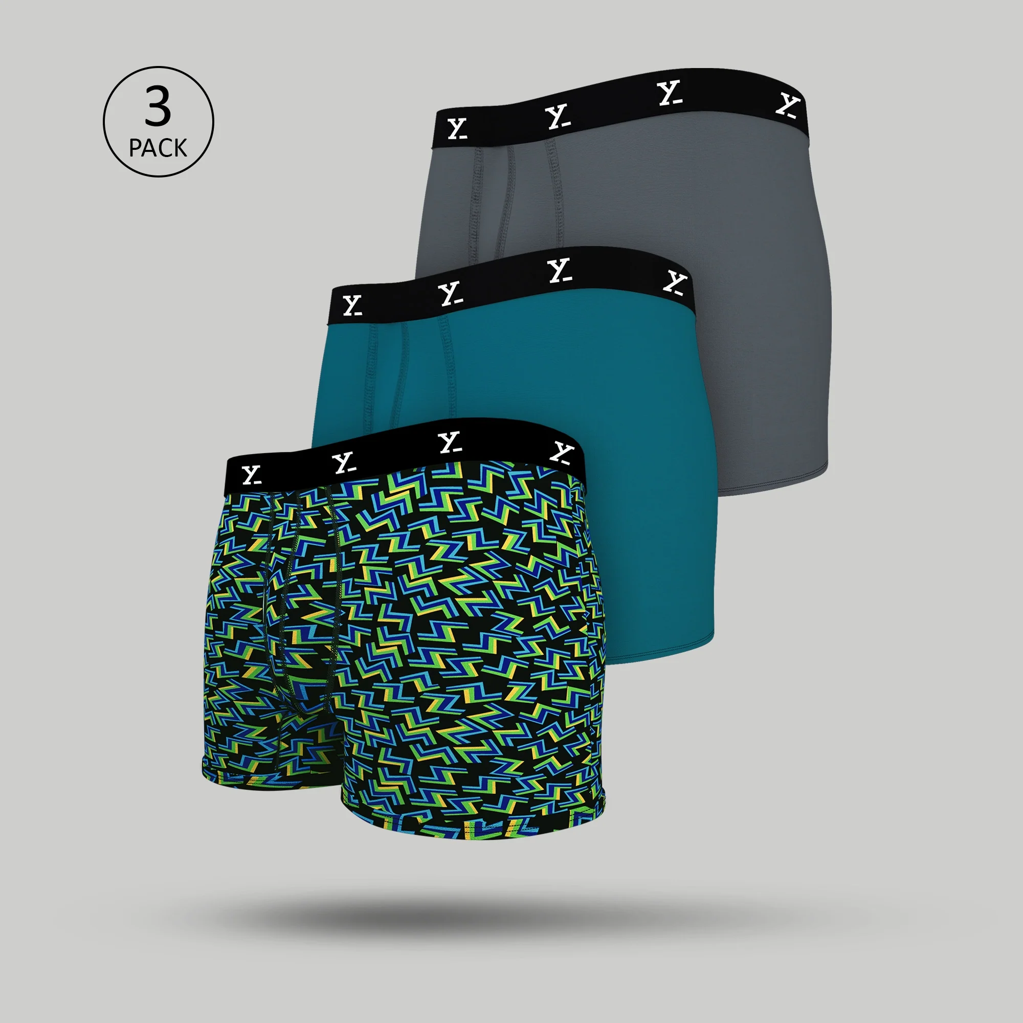 Prints For You Ace Trunks Red Blue Black Green(Pack of 3)