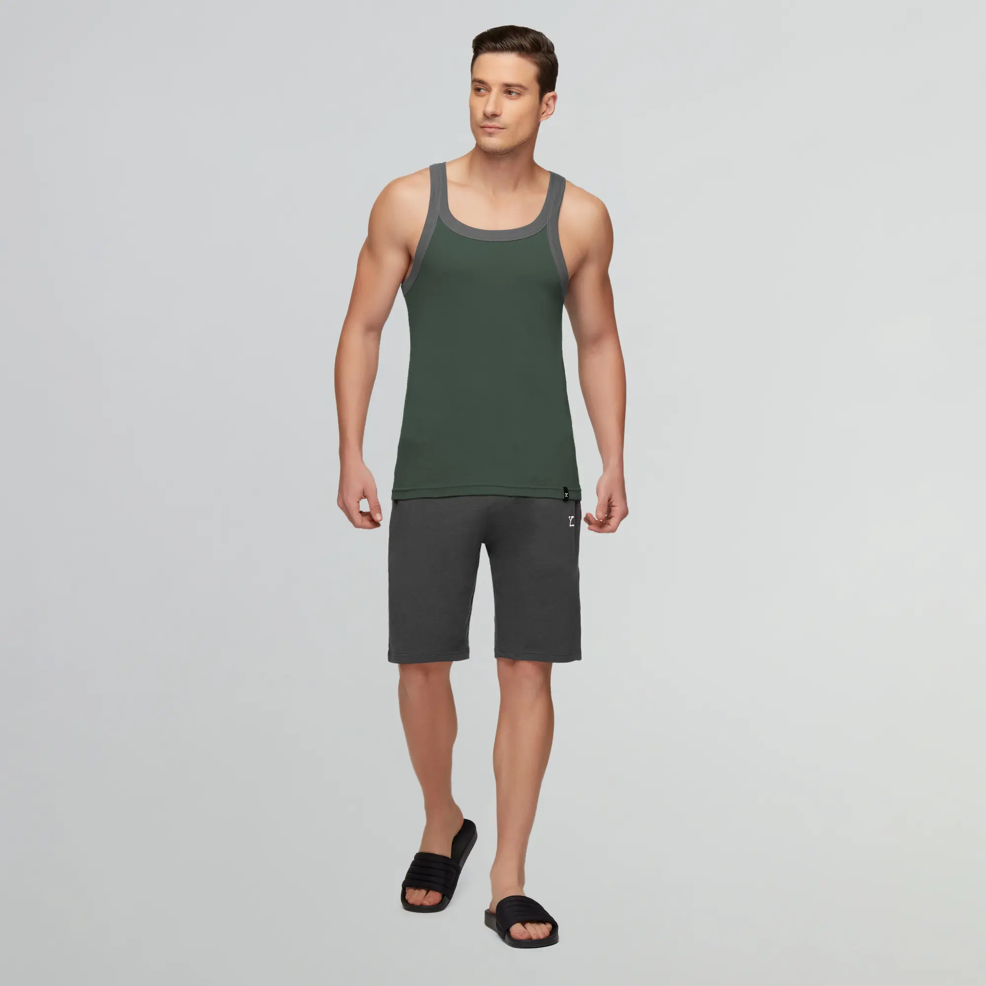 Pace Square Neck Vest Olive Green - Image 3