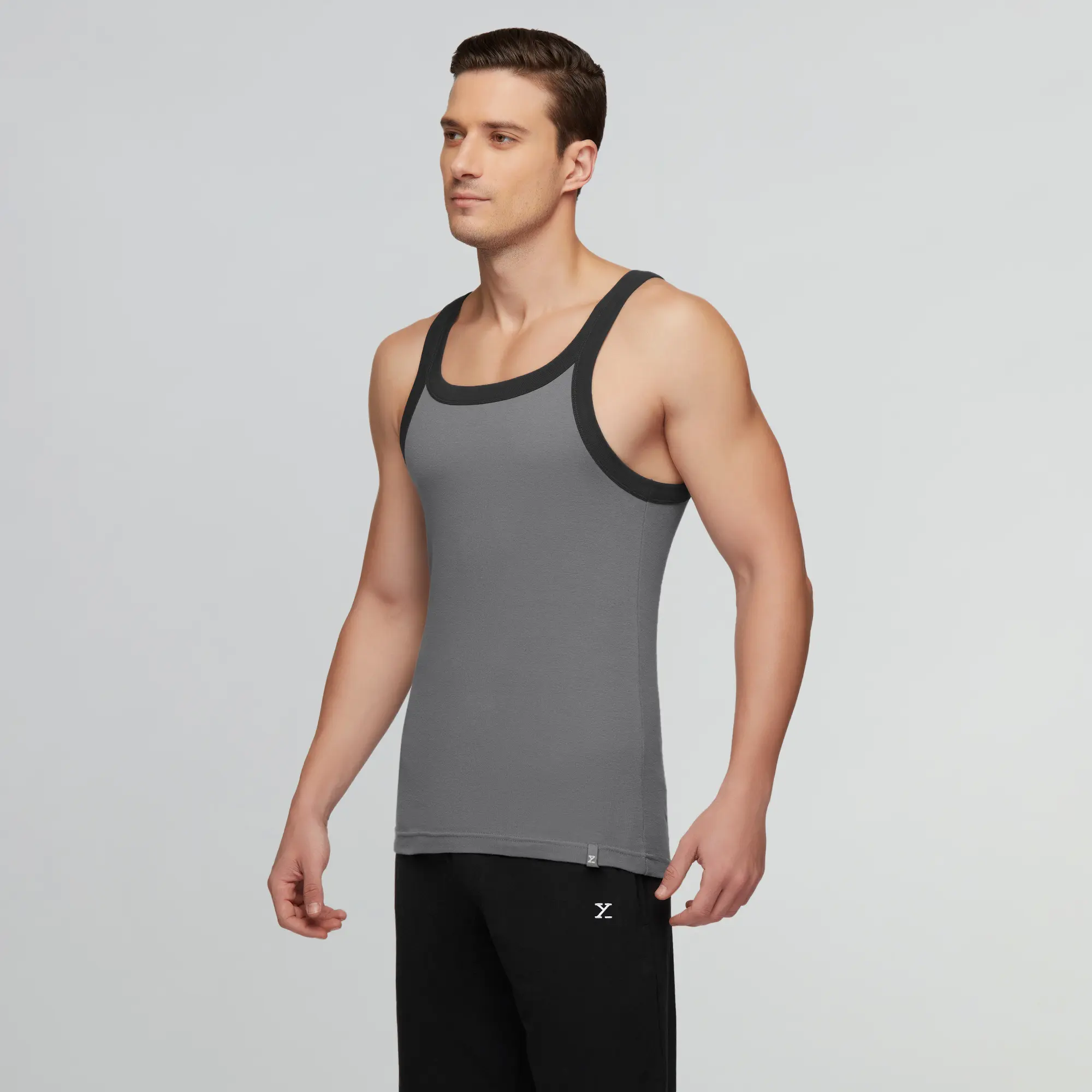 Pace Square Neck Vest Steel Ash Grey