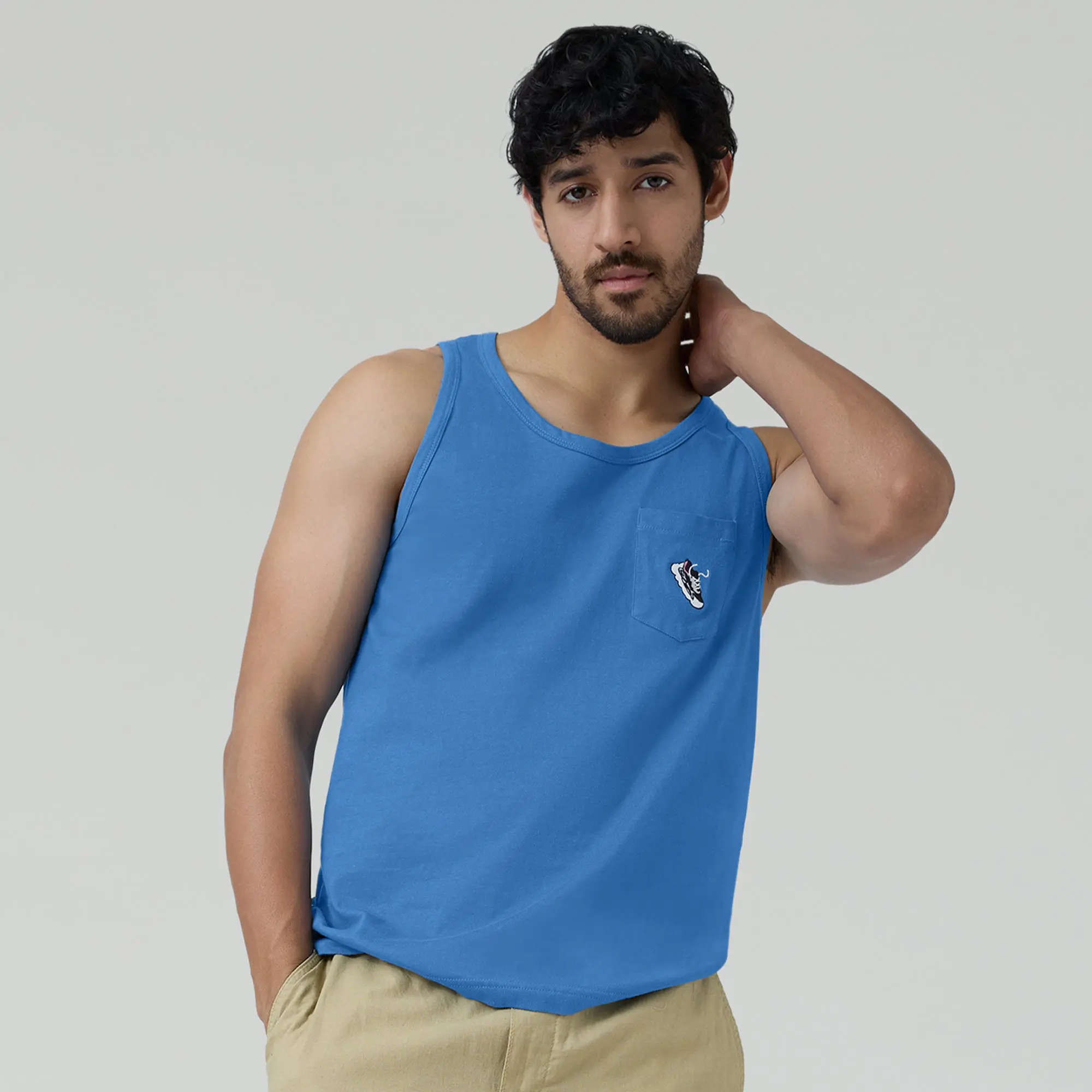 Renew Combed Cotton Tank Tops French Blue - Image 2