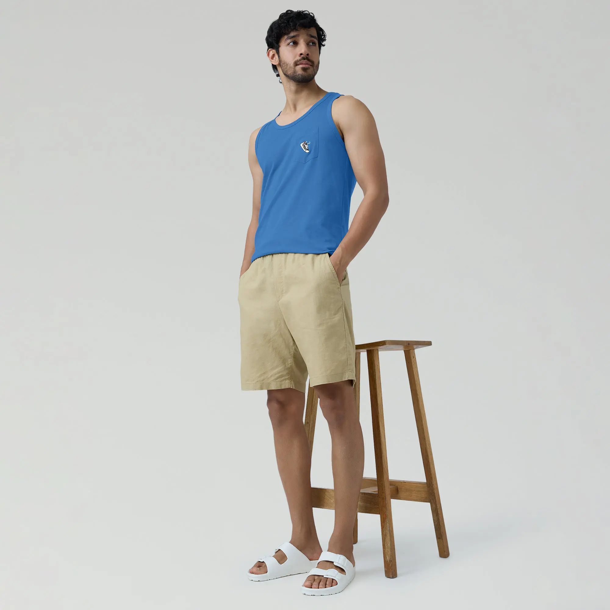 Renew Combed Cotton Tank Tops French Blue - Image 3