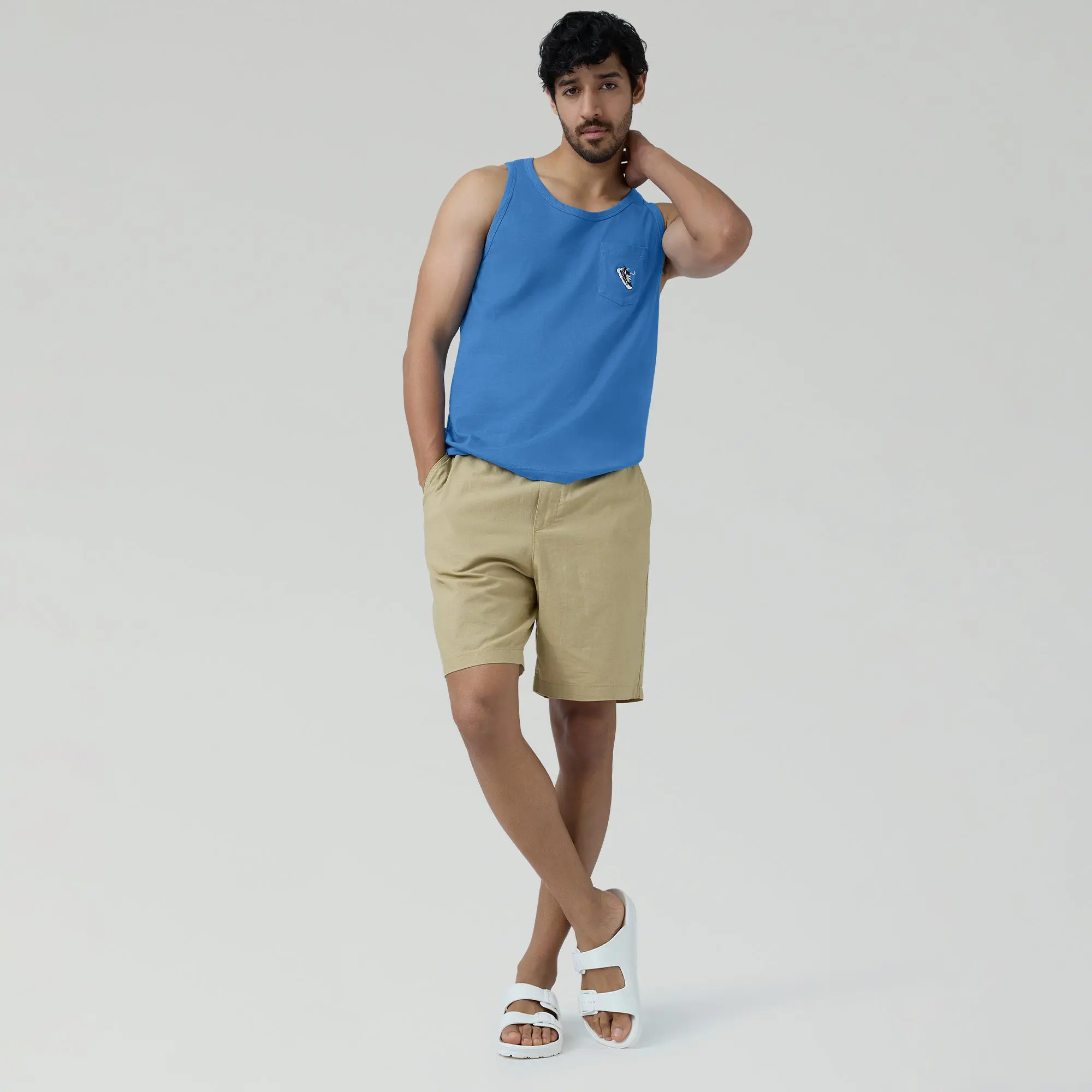 Renew Combed Cotton Tank Tops French Blue - Image 4