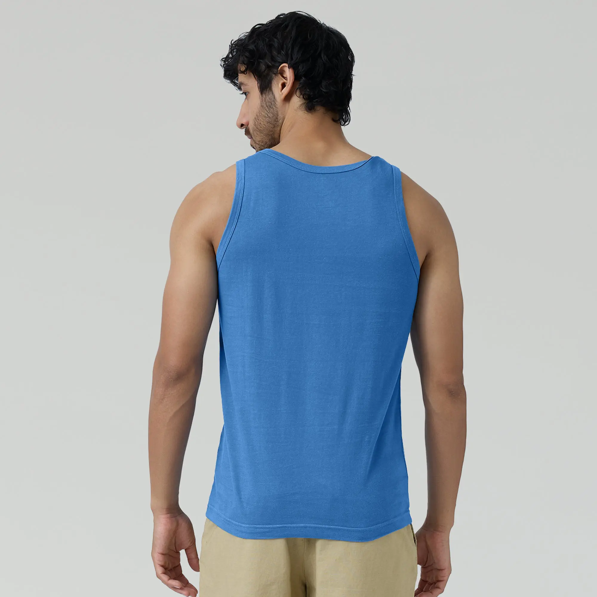 Renew Combed Cotton Tank Tops French Blue - Image 5