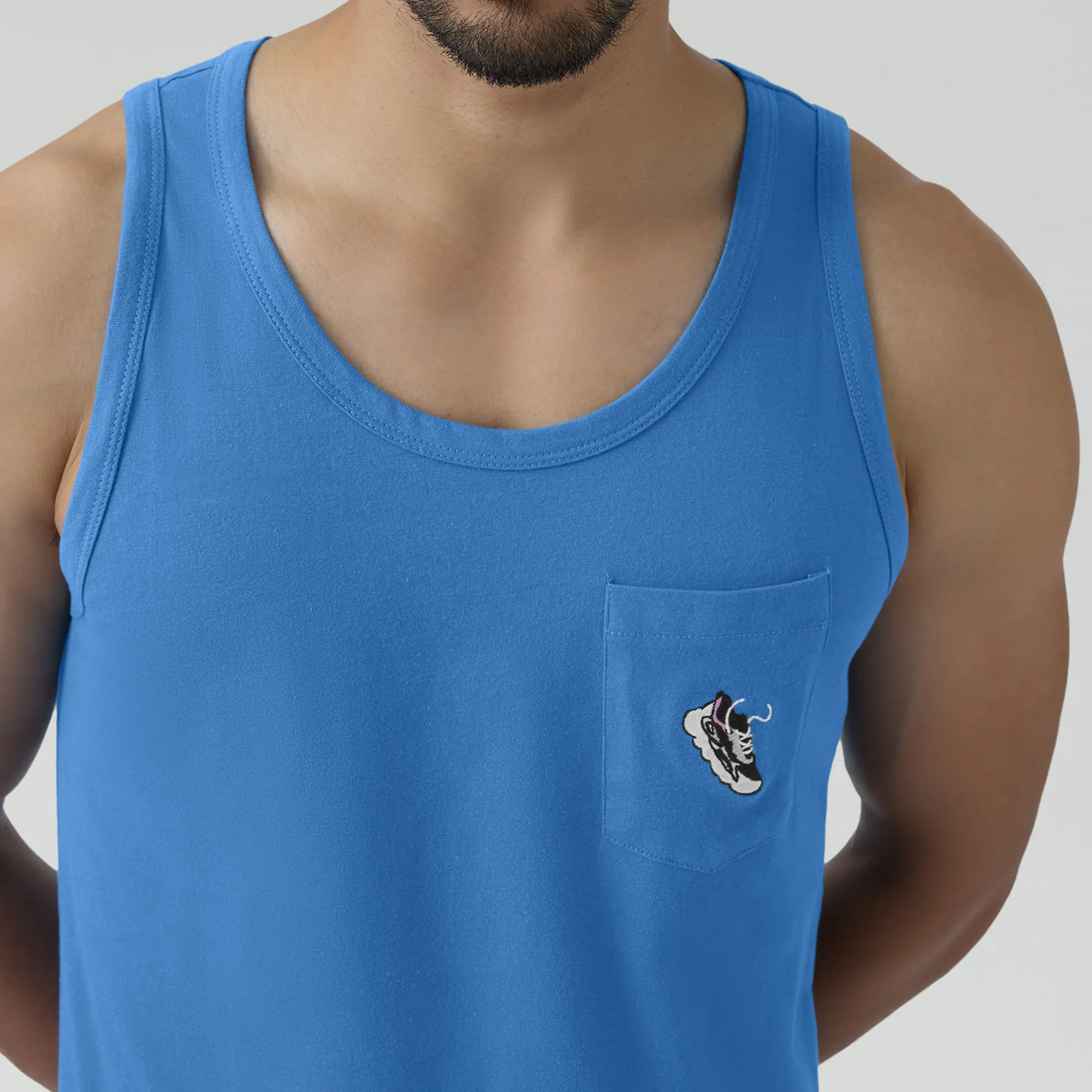 Renew Combed Cotton Tank Tops French Blue - Image 6