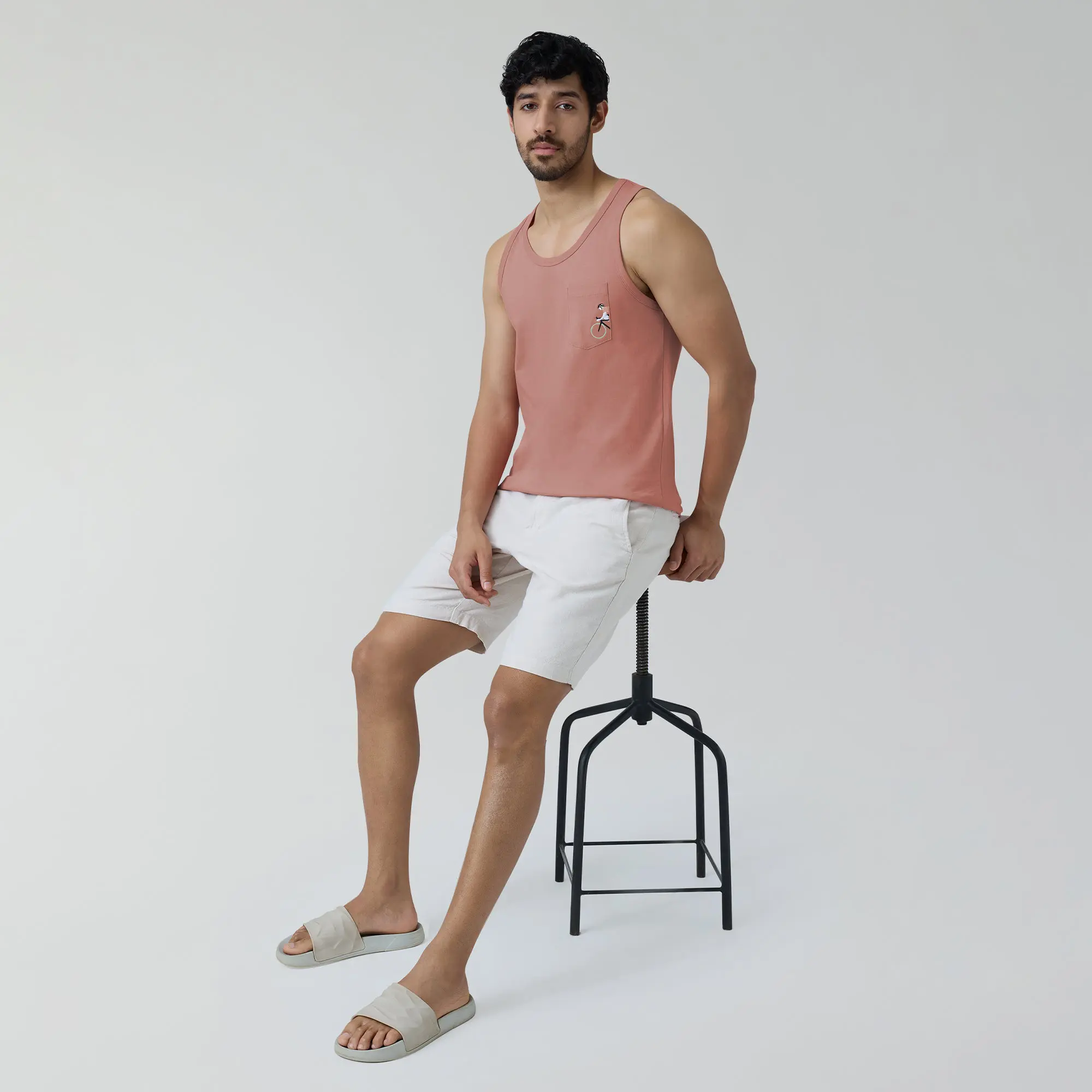 Renew Combed Cotton Tank Tops Pink Punch - Image 3