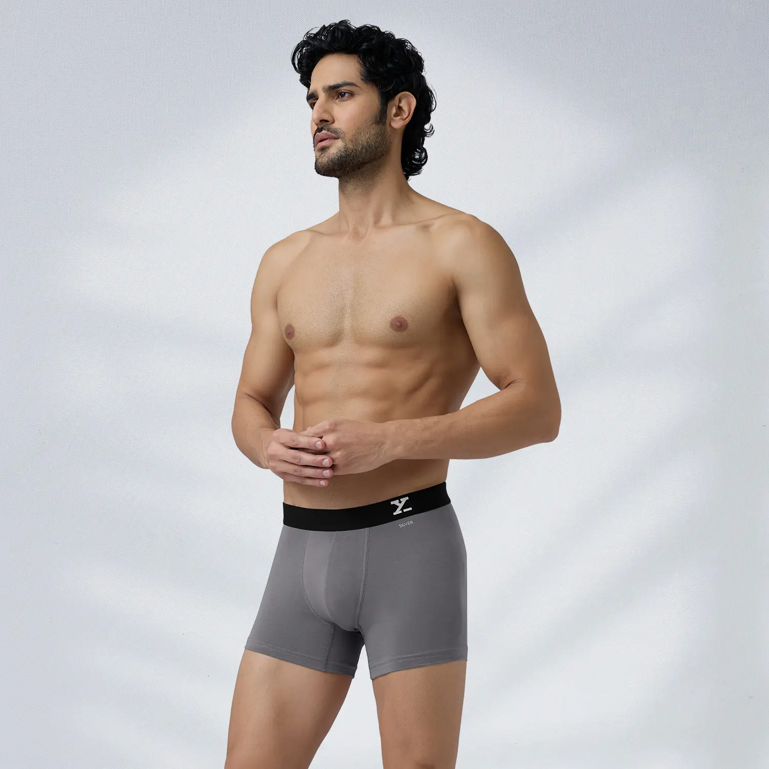 Aero Silver Cotton Trunks Ash Grey