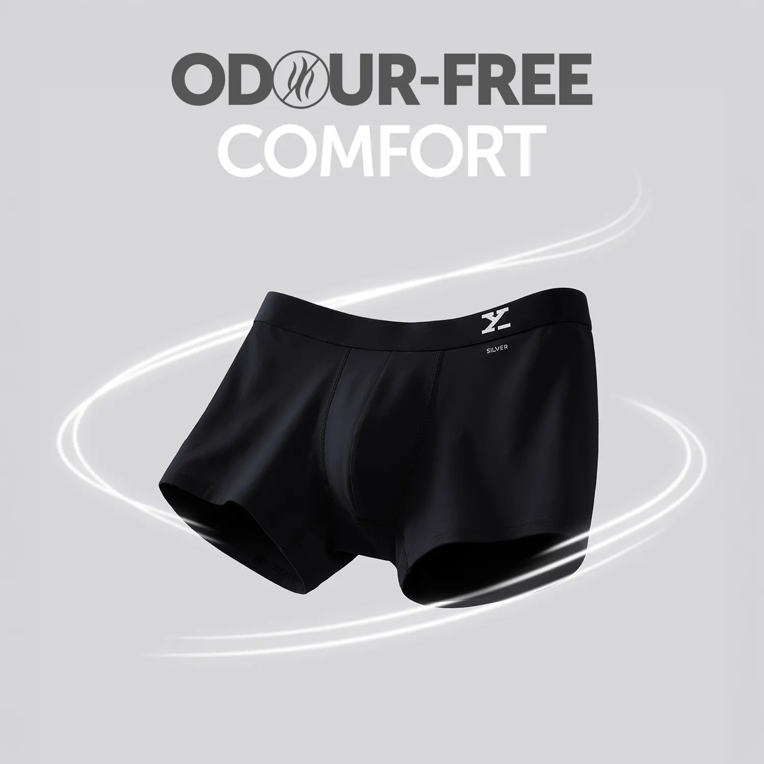 Aero Silver Cotton Trunks Black Knight - Image 2