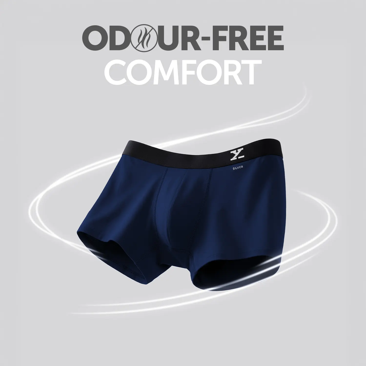 Aero Silver Cotton Trunks Pack of 3 - Image 2