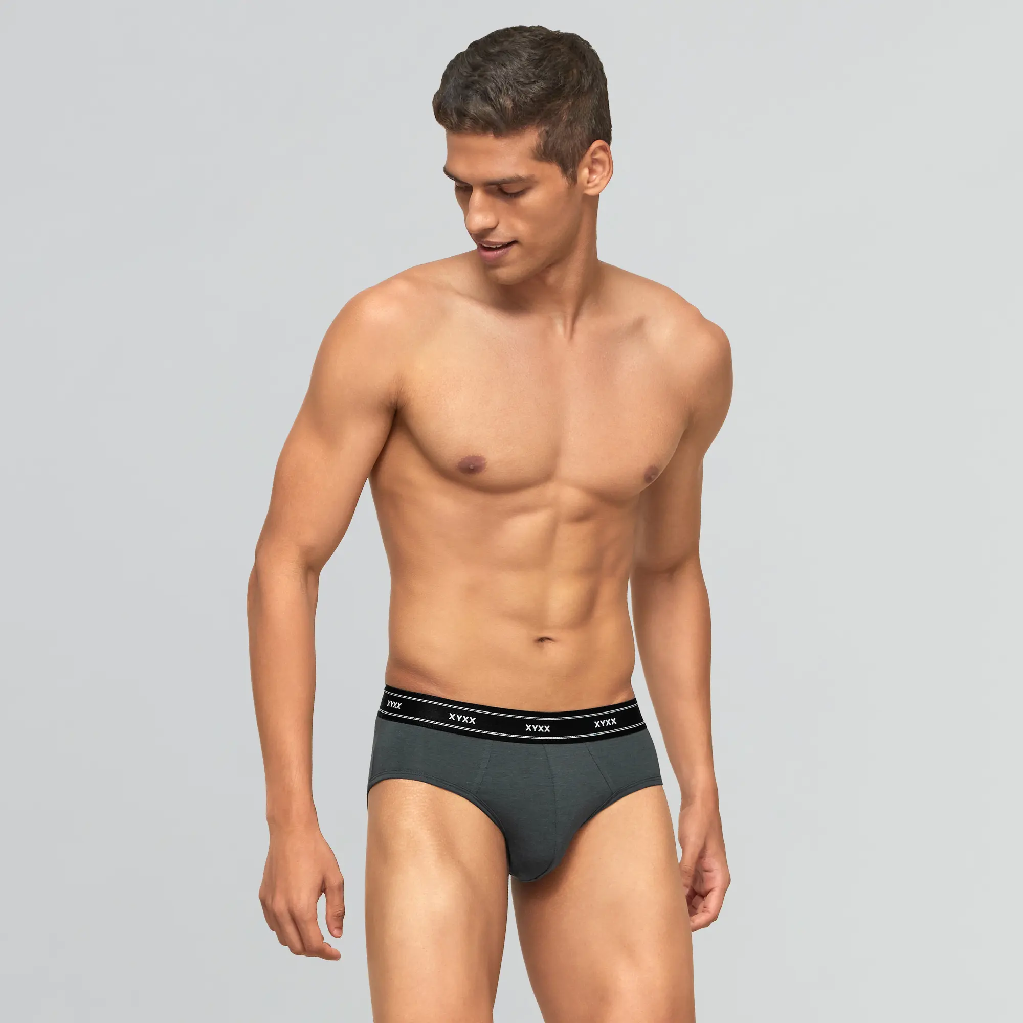 Apollo Bamboo Cotton Briefs Graphite Grey - Image 2