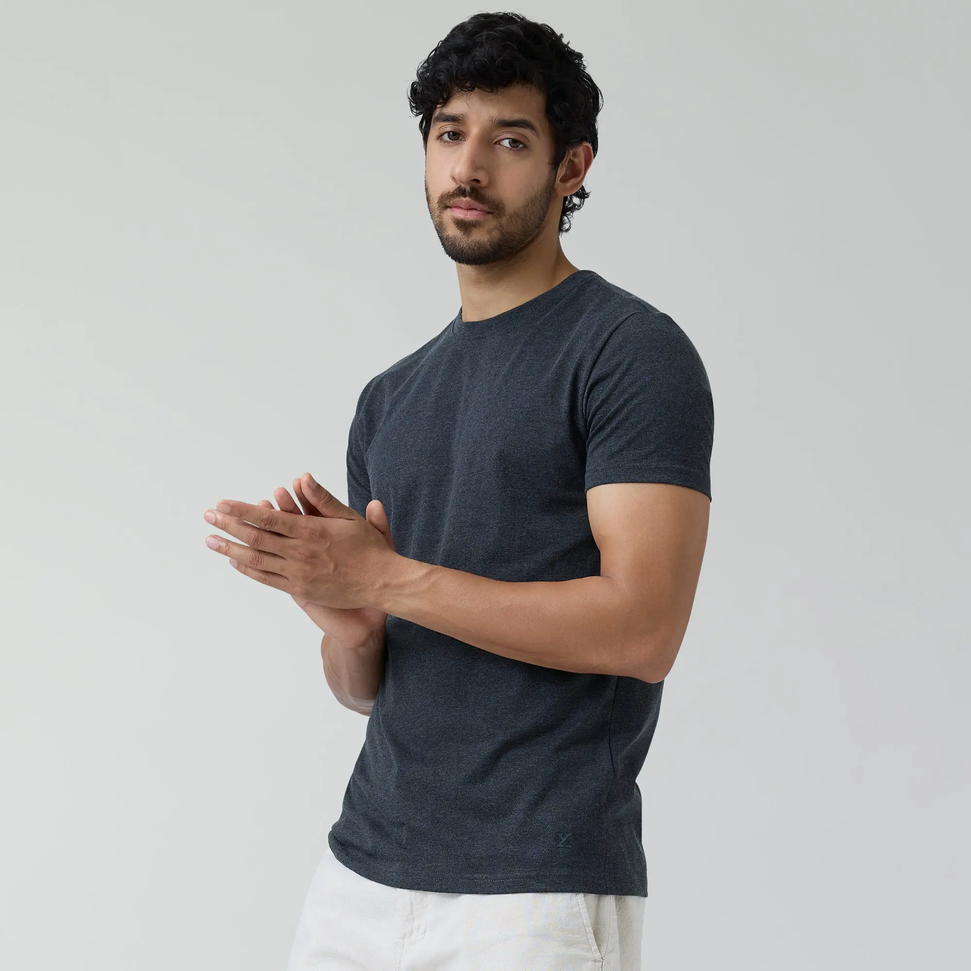 Code Cotton Rich T-shirts Charcoal Grey - Image 5