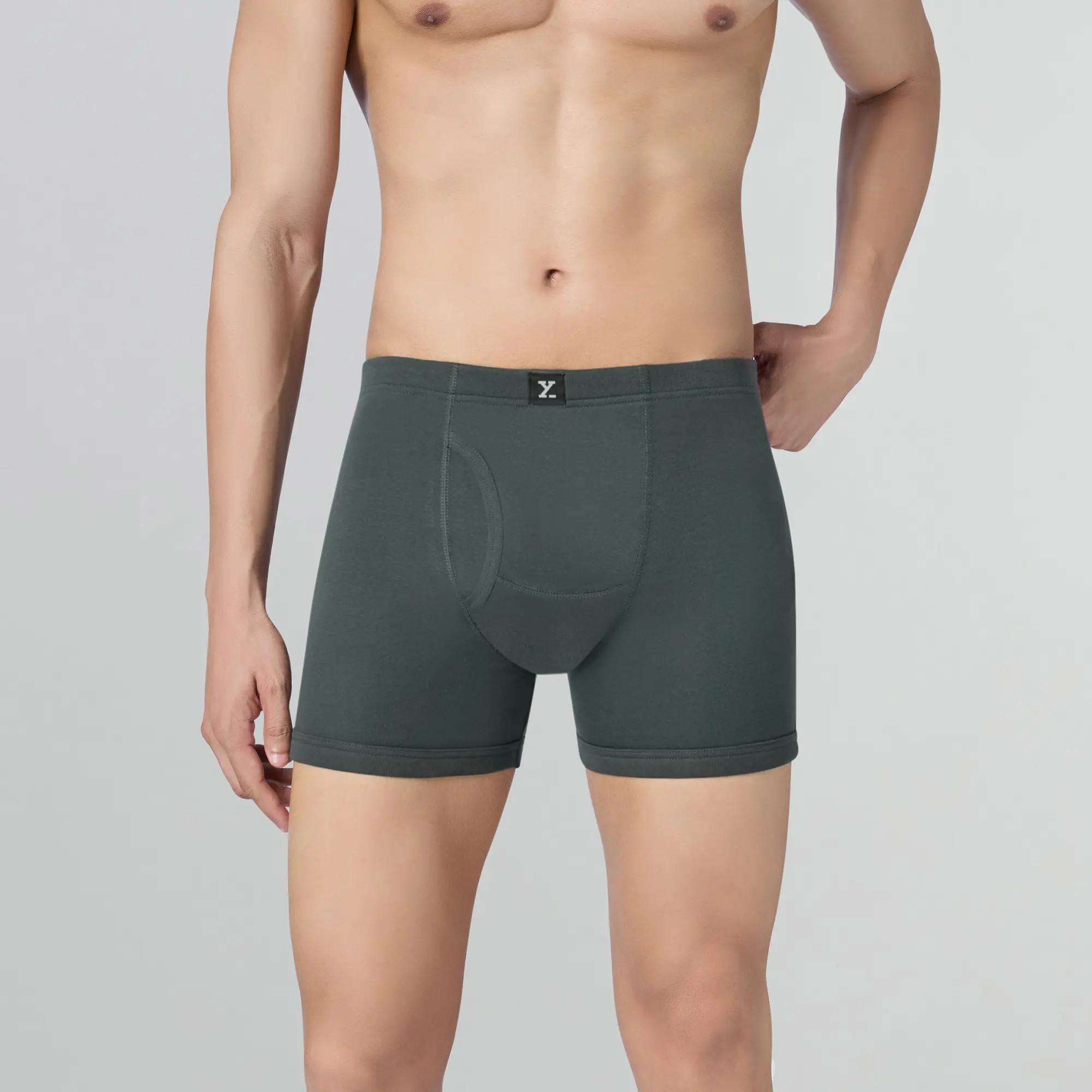 Nova Cotton Boxer Briefs (Inner Elastic) - Anchor Grey