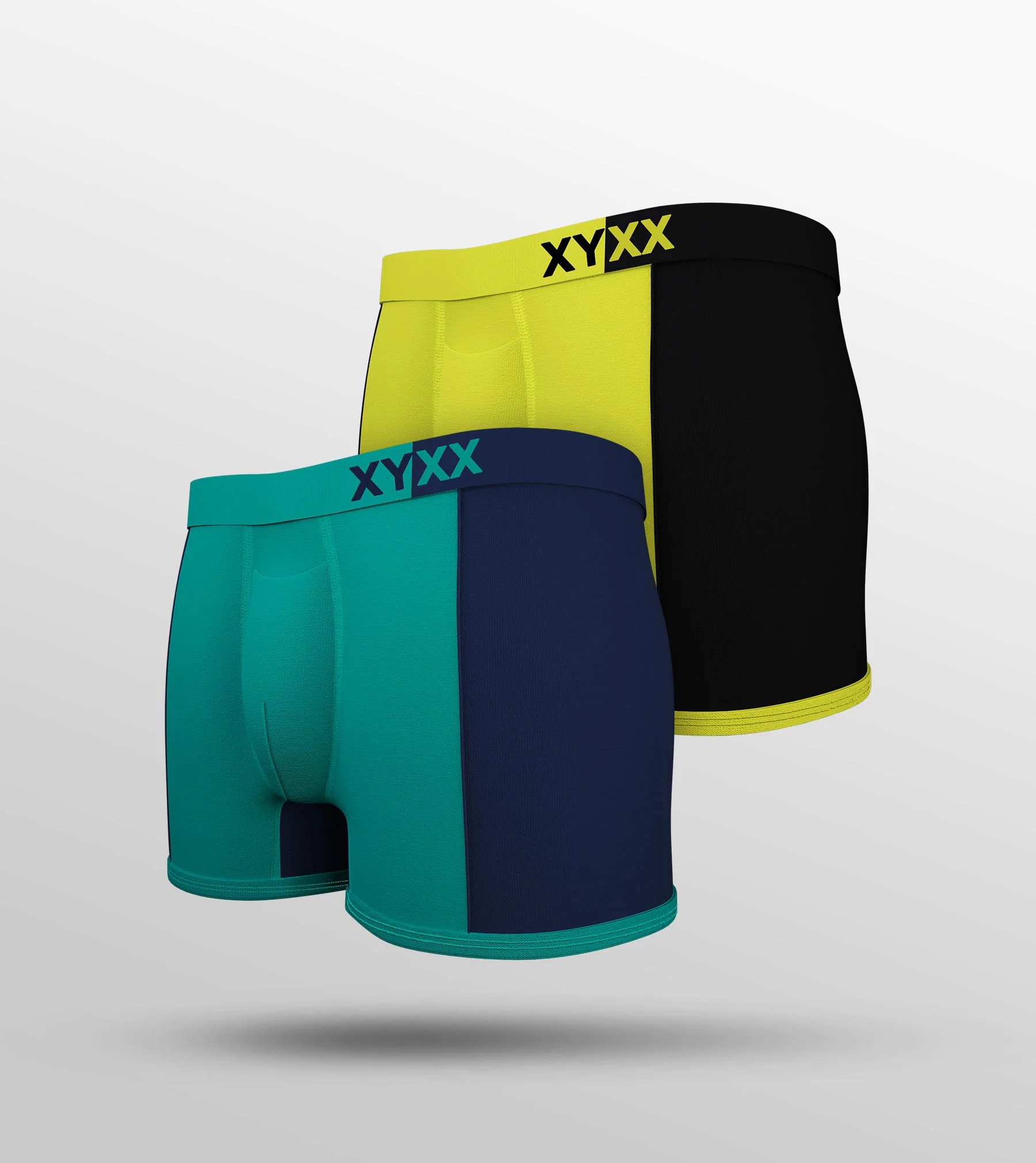 Dualist Modal Trunks Pack of 2 (Aqua Blue, Lime Yellow)