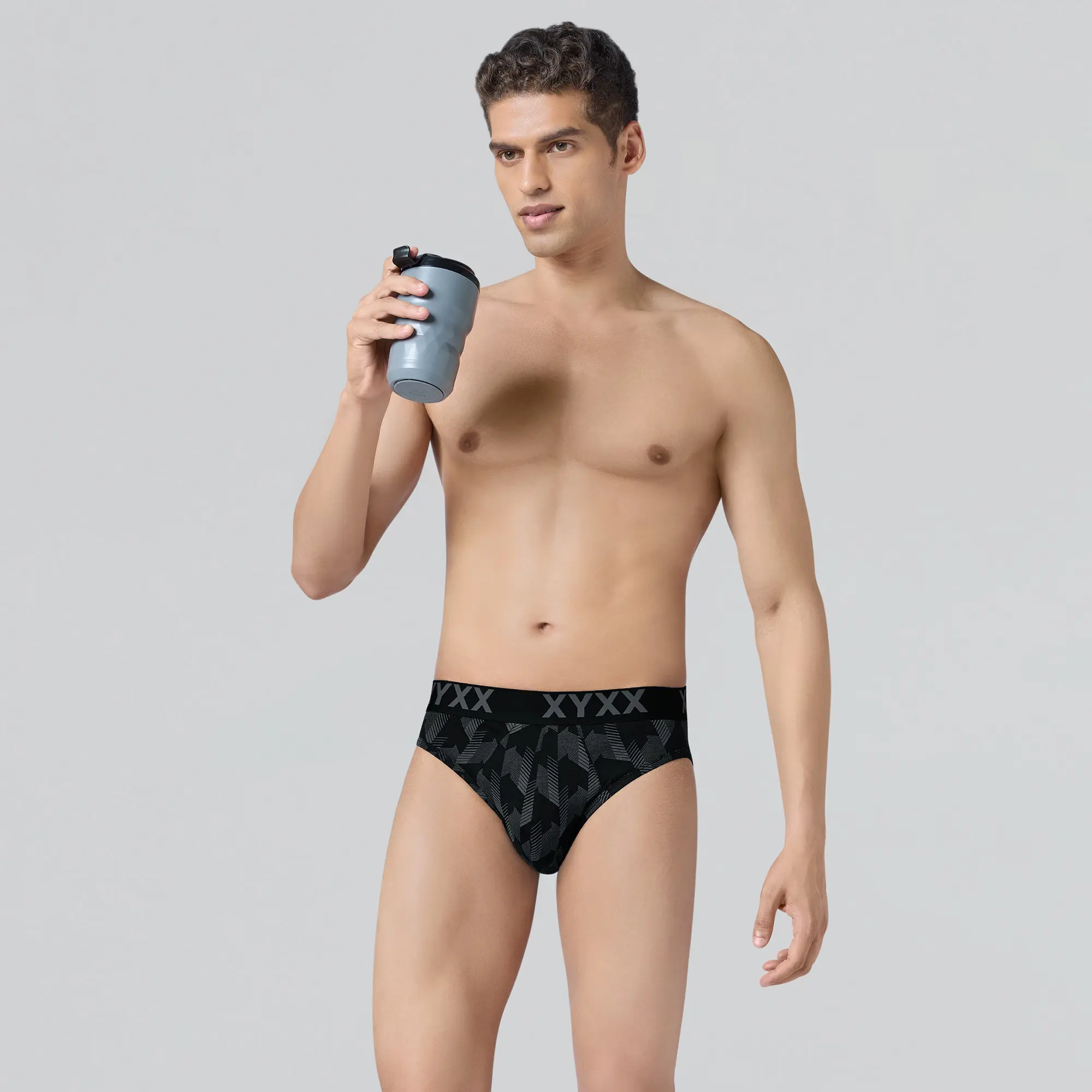 Matrix Cotton-Modal Briefs Chevron Black - Image 4