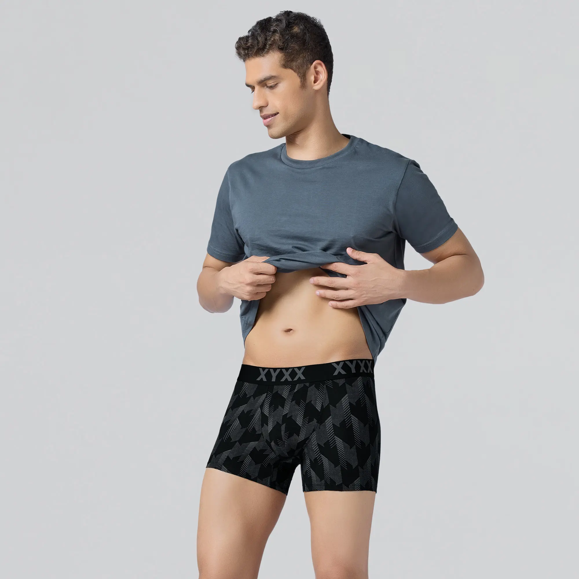 Matrix Cotton-Modal Trunks Chevron Black - Image 3