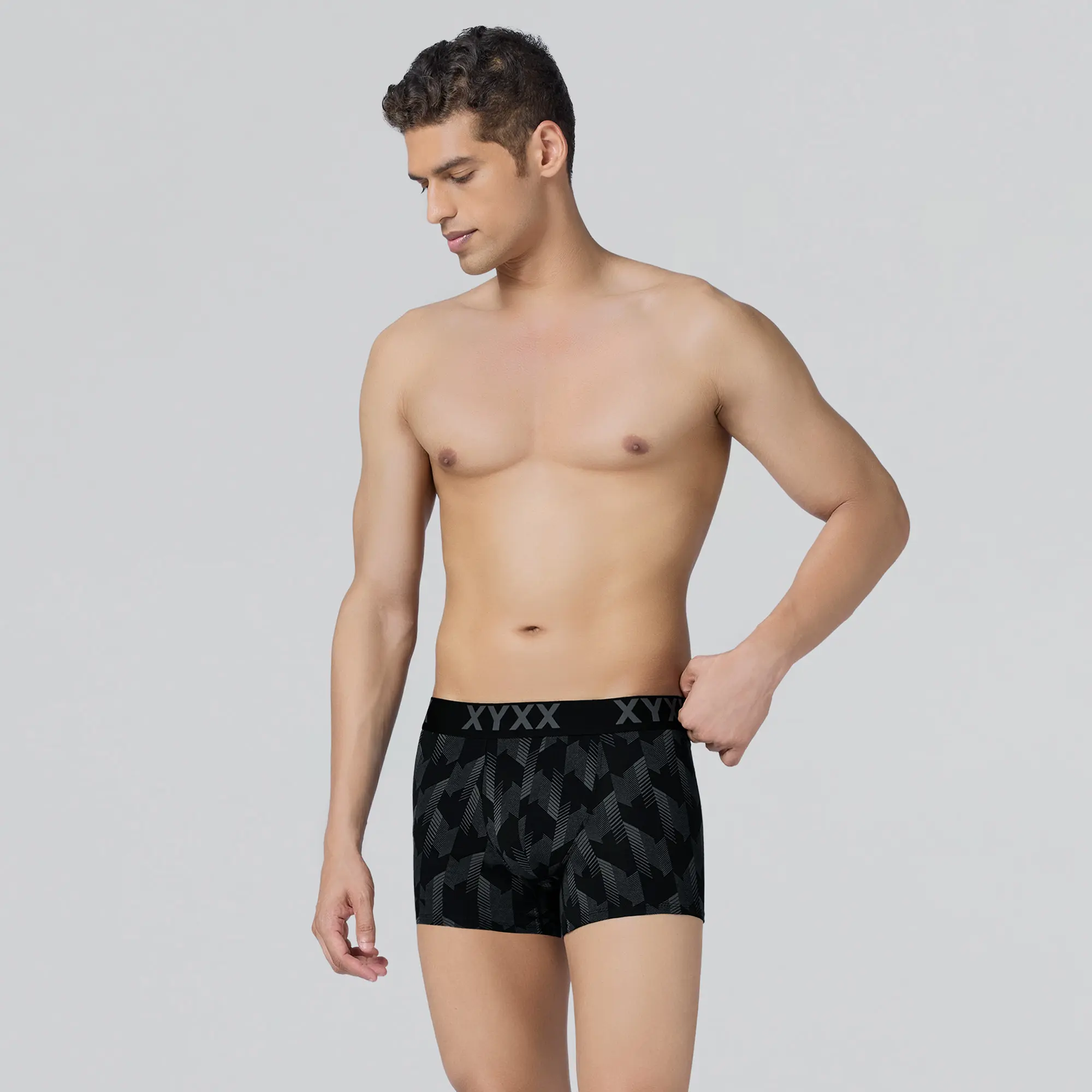 Matrix Cotton-Modal Trunks Chevron Black - Image 4