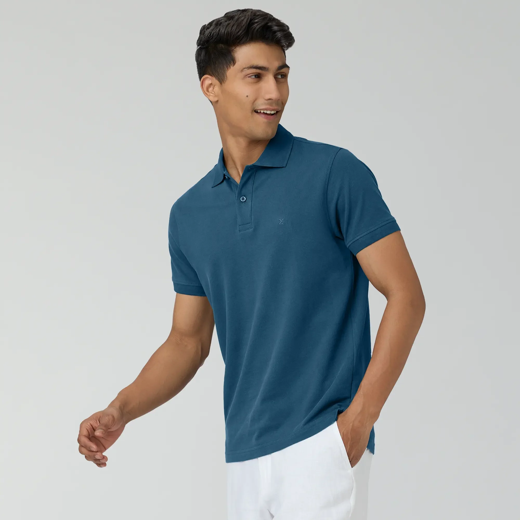 Nova Combed Cotton Polo T-shirts Isle Blue - Image 3