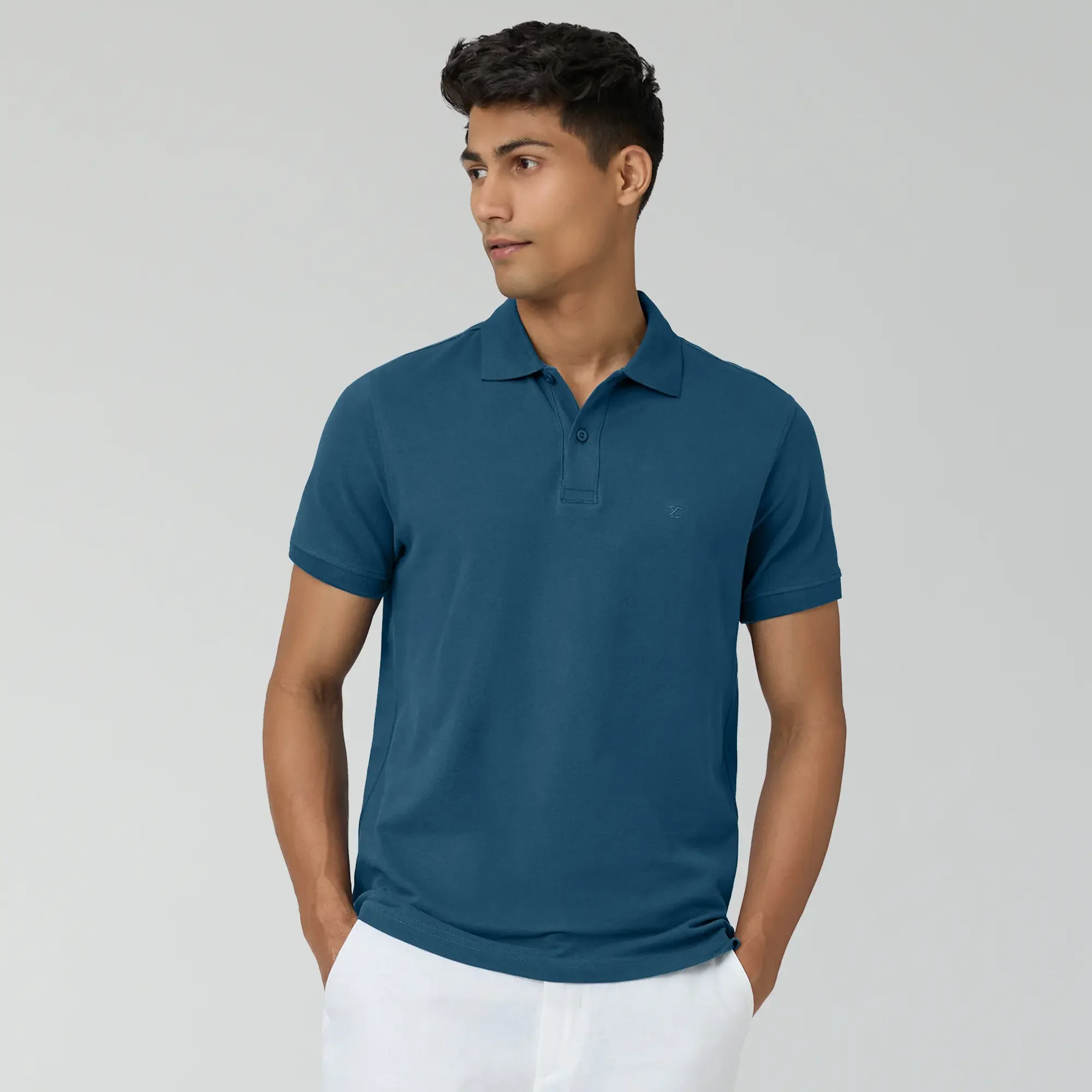 Nova Combed Cotton Polo T-shirts Isle Blue - Image 4