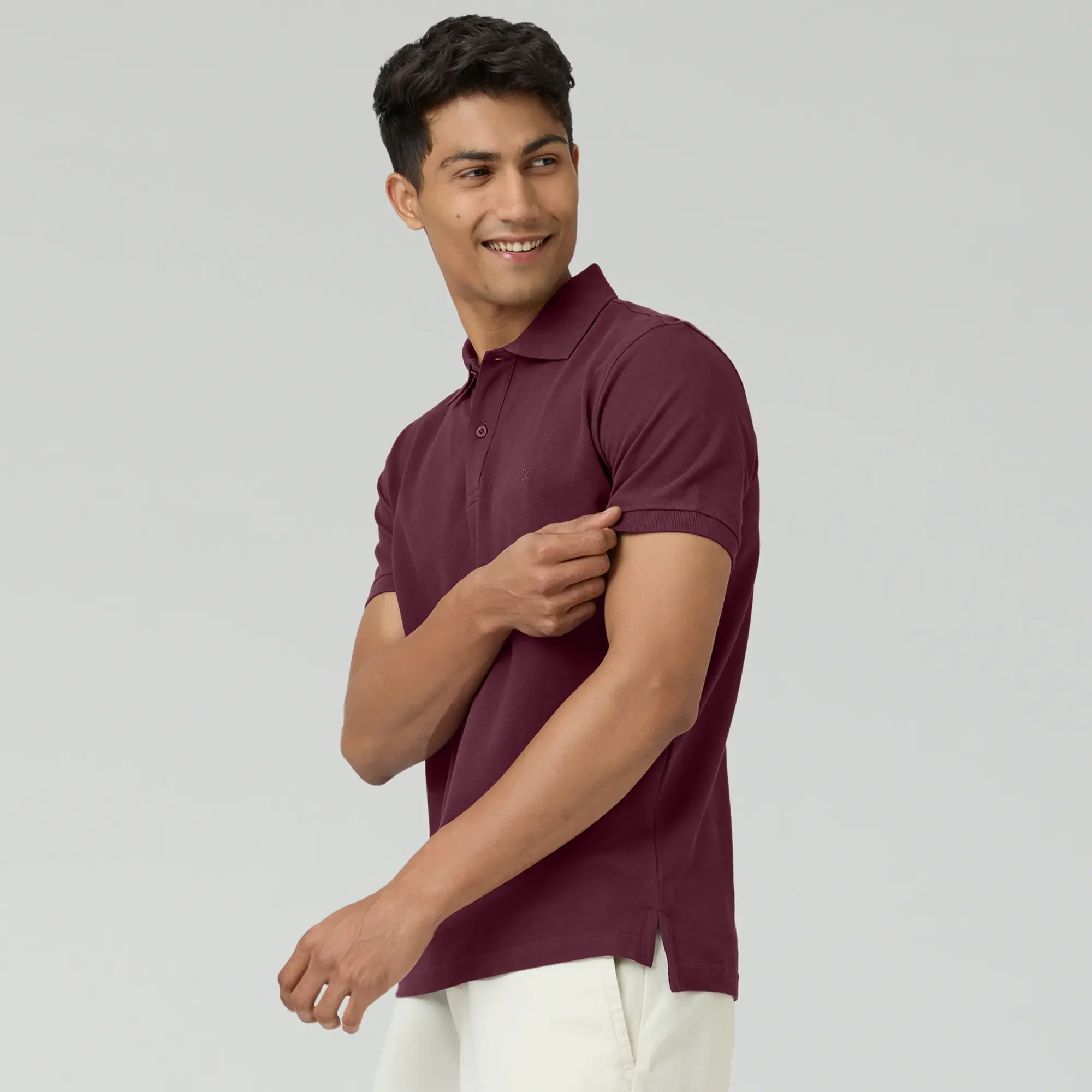 Nova Combed Cotton Polo T-shirts Merlot Maroon - Image 3