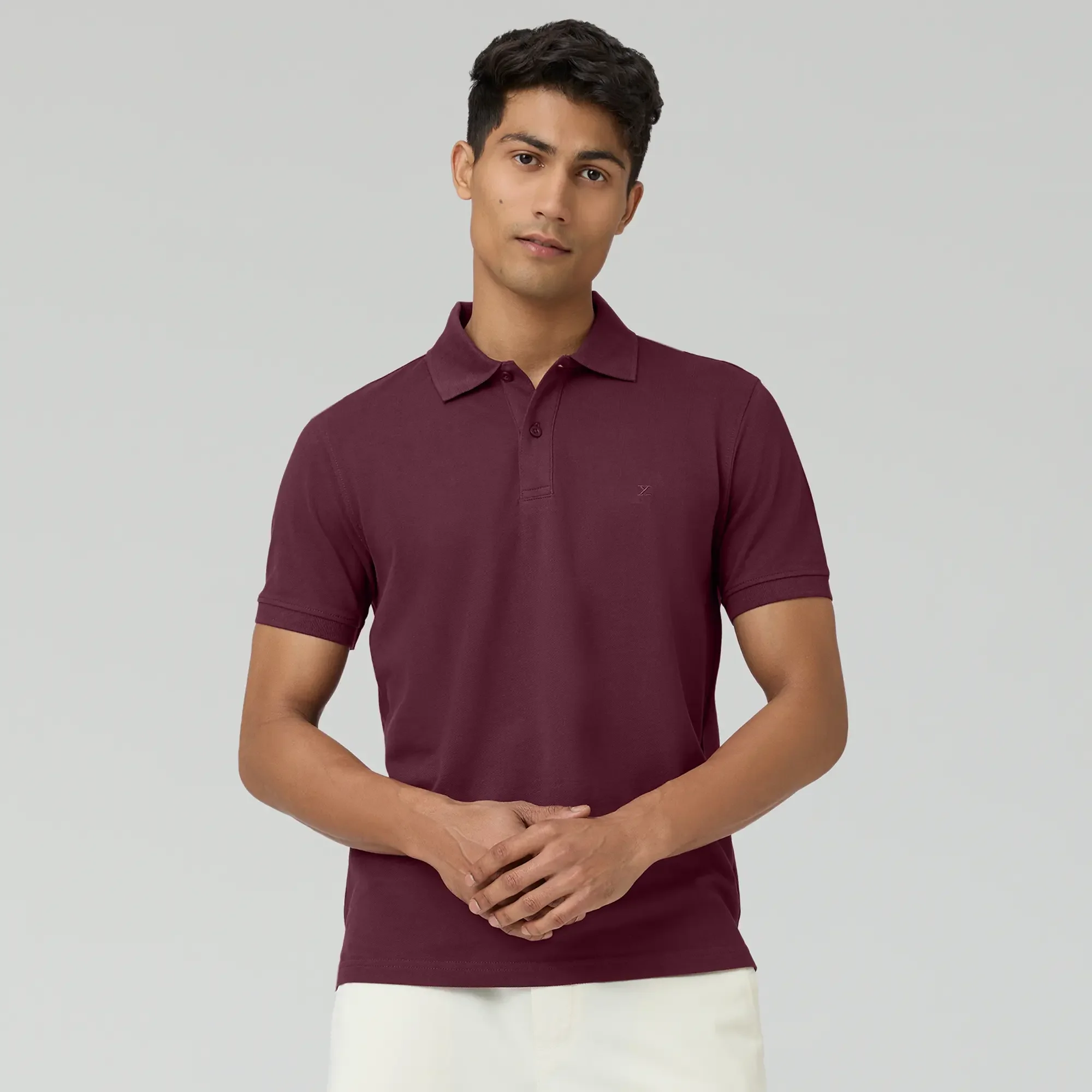 Nova Combed Cotton Polo T-shirts Merlot Maroon - Image 4