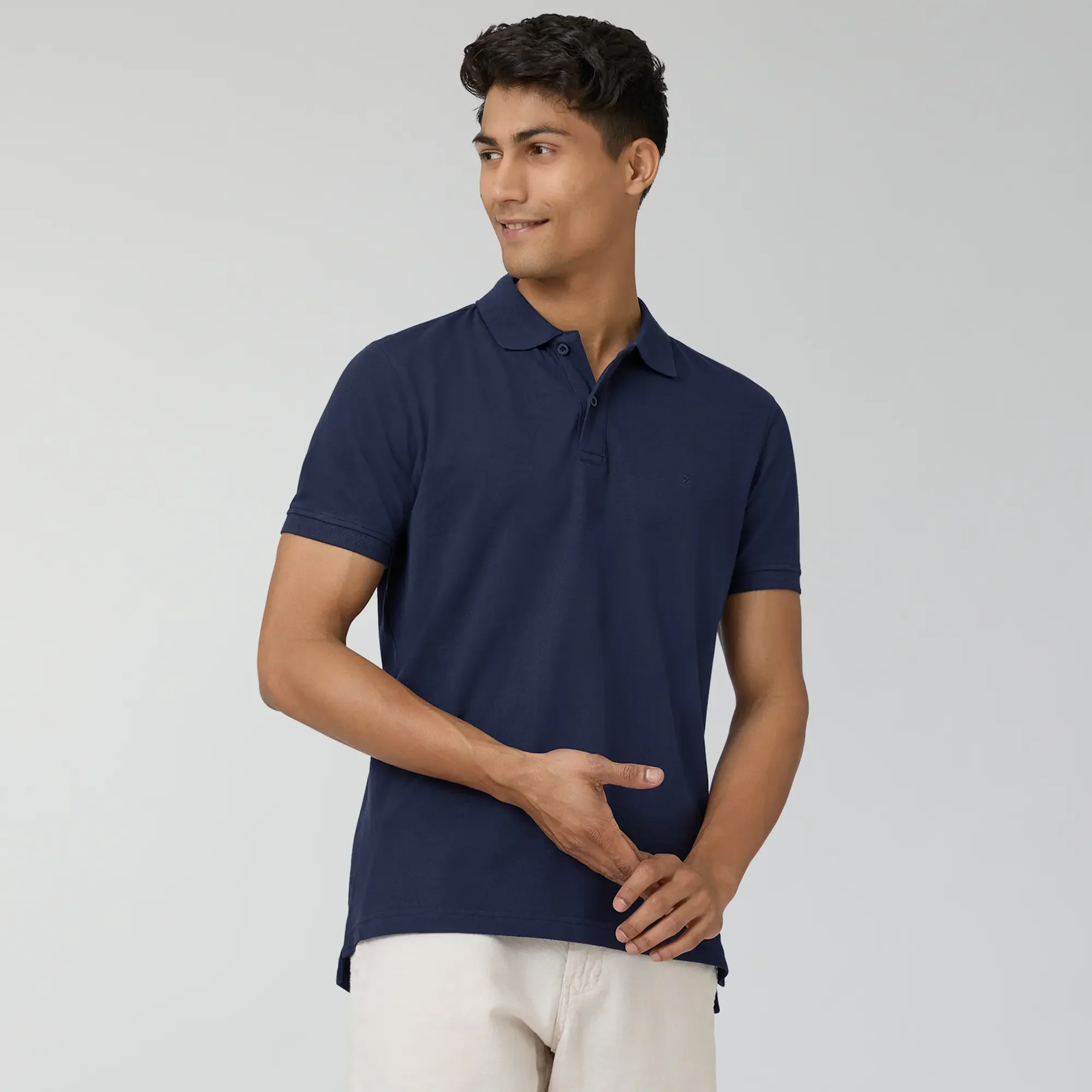 Nova Combed Cotton Polo T-shirts Midnight Blue - Image 4
