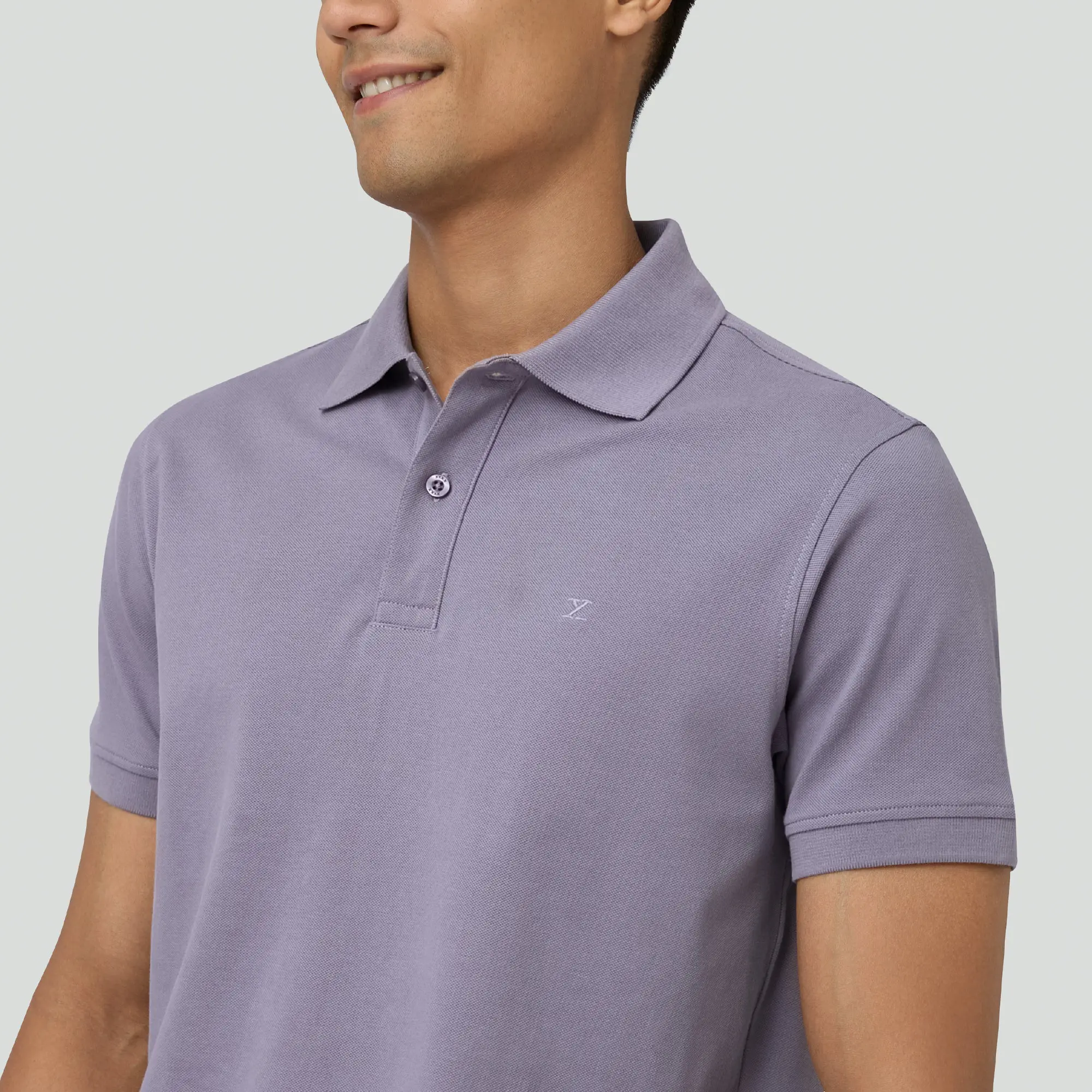 Nova Combed Cotton Polo T-shirts Misty Lilac - Image 6