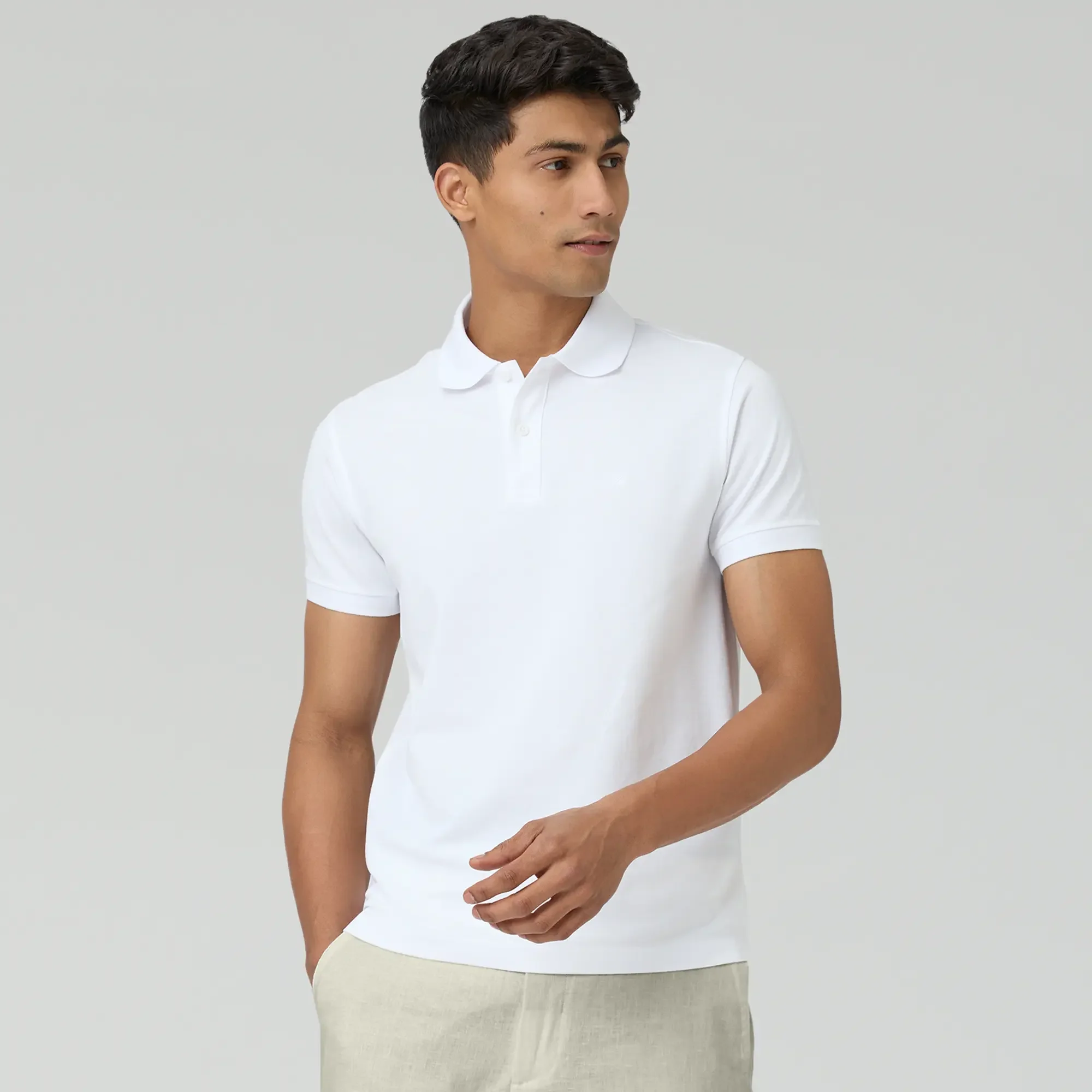 Nova Combed Cotton Polo T-shirts Polar White - Image 4