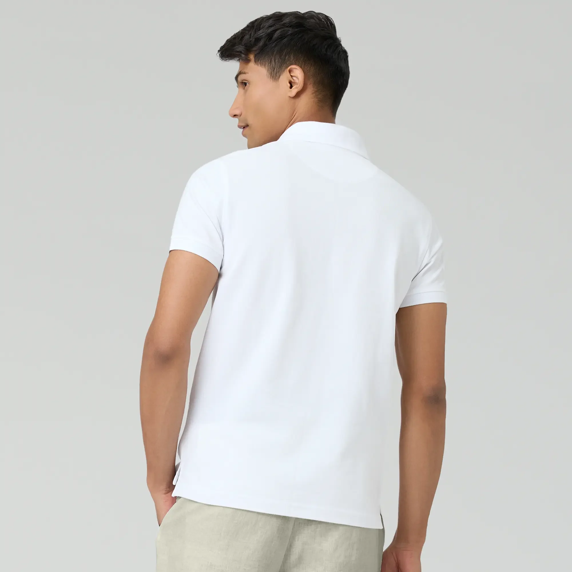 Nova Combed Cotton Polo T-shirts Polar White - Image 6