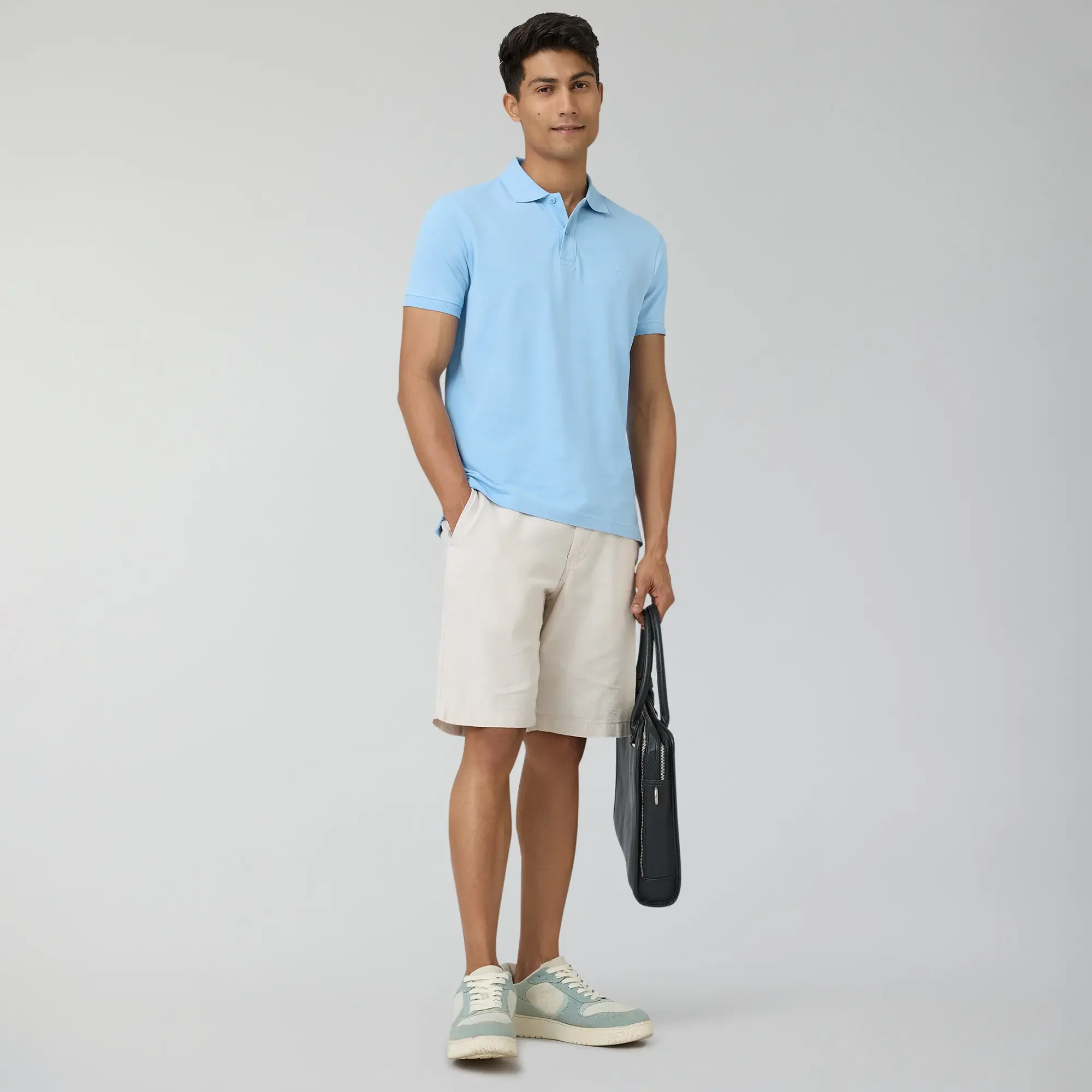 Nova Combed Cotton Polo T-shirts Sky Blue - Image 2