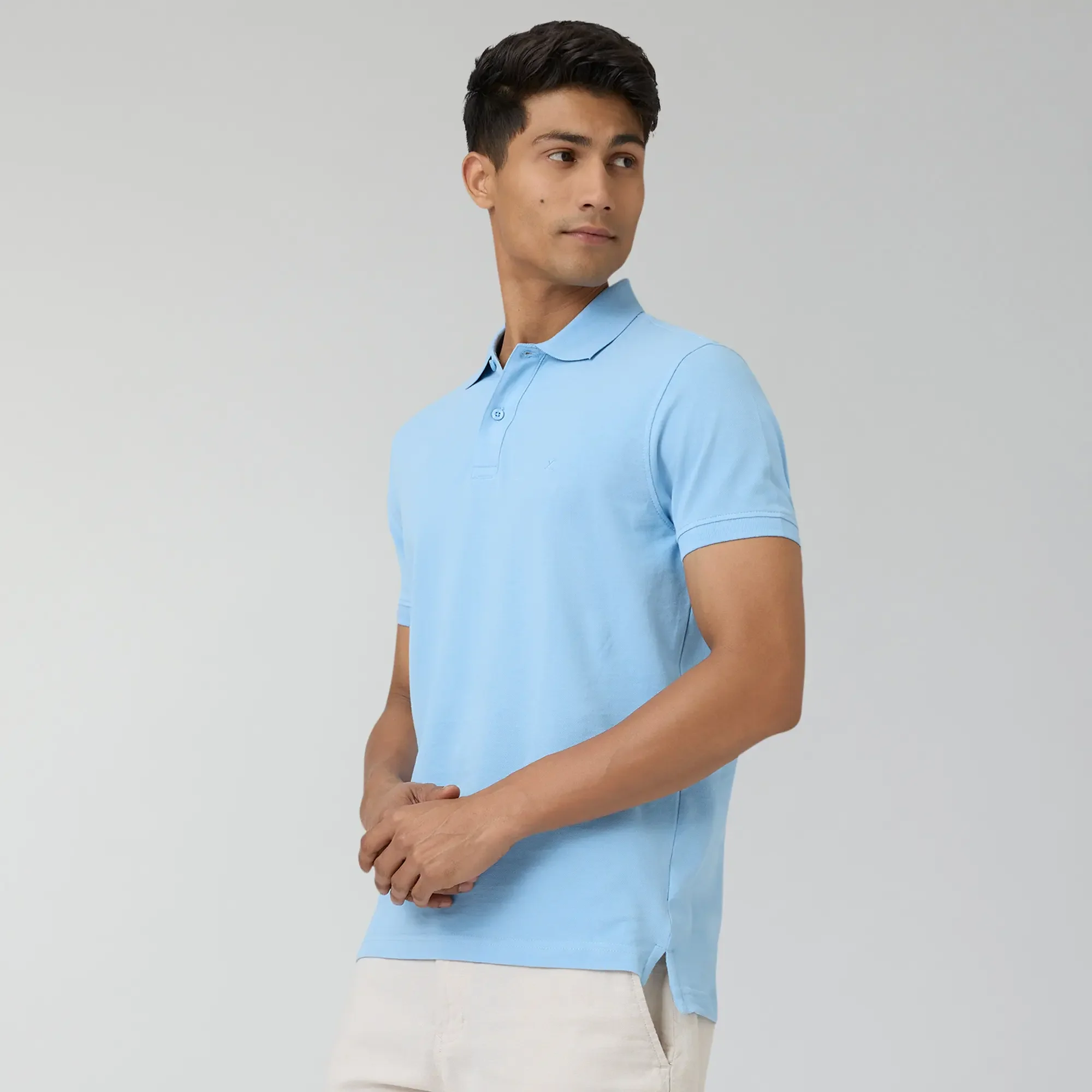 Nova Combed Cotton Polo T-shirts Sky Blue - Image 3