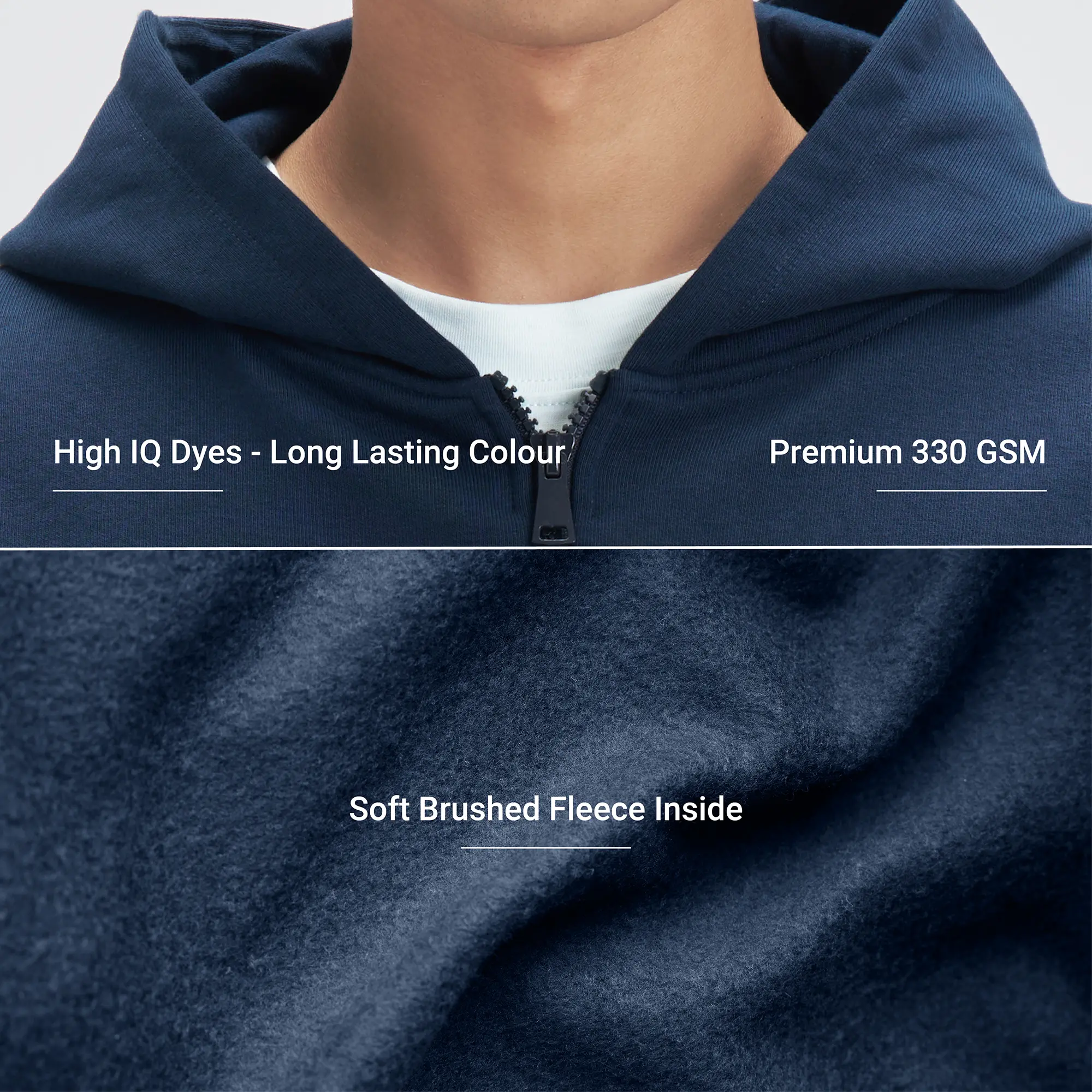 Crew Oversized Zipper Hoodie - Blue Nights - Image 2