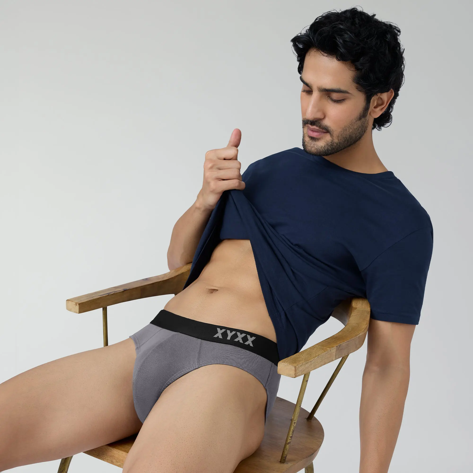 Pace Cotton Rib Briefs Ash Grey - Image 3