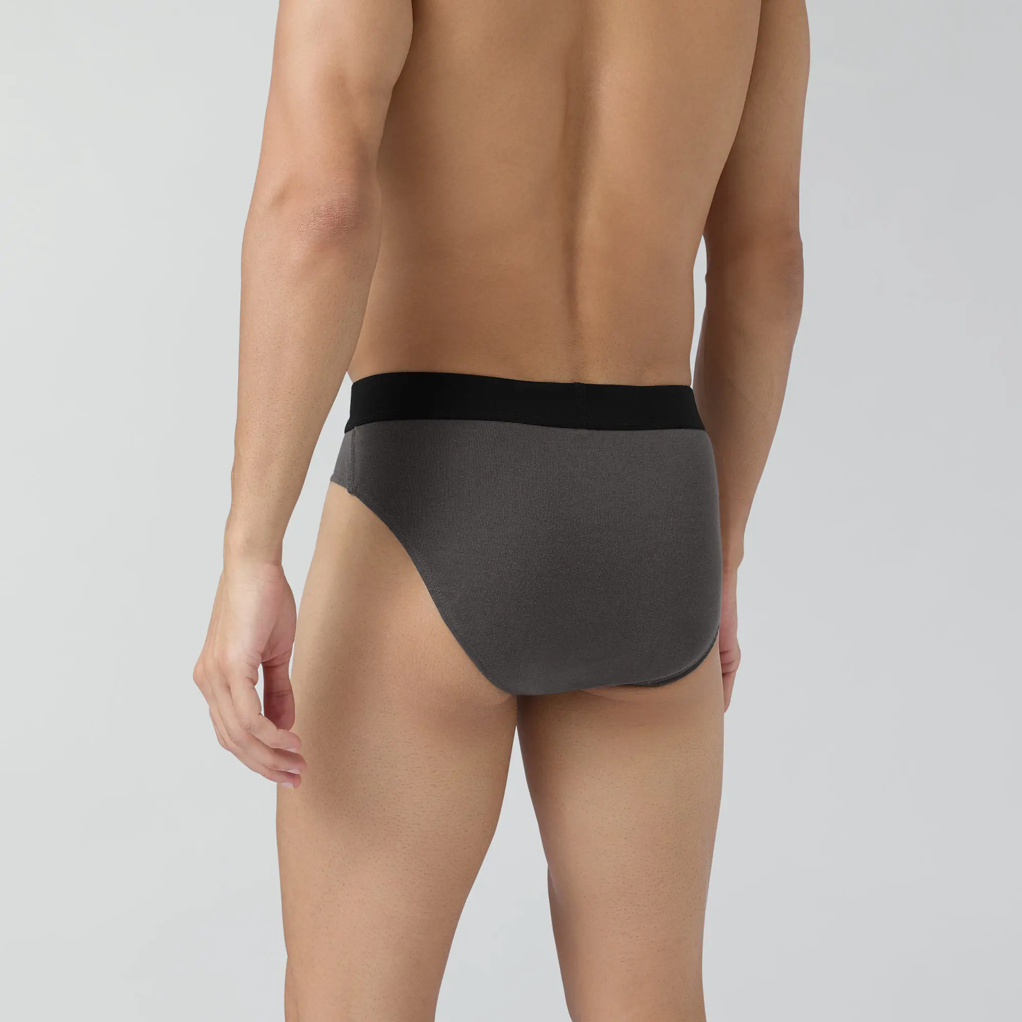 Pace Cotton Rib Briefs Charcoal Grey - Image 5