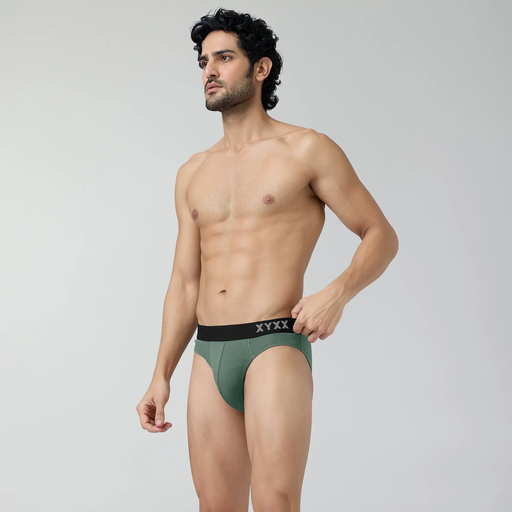 Pace Cotton Rib Briefs Olive Green - Image 2