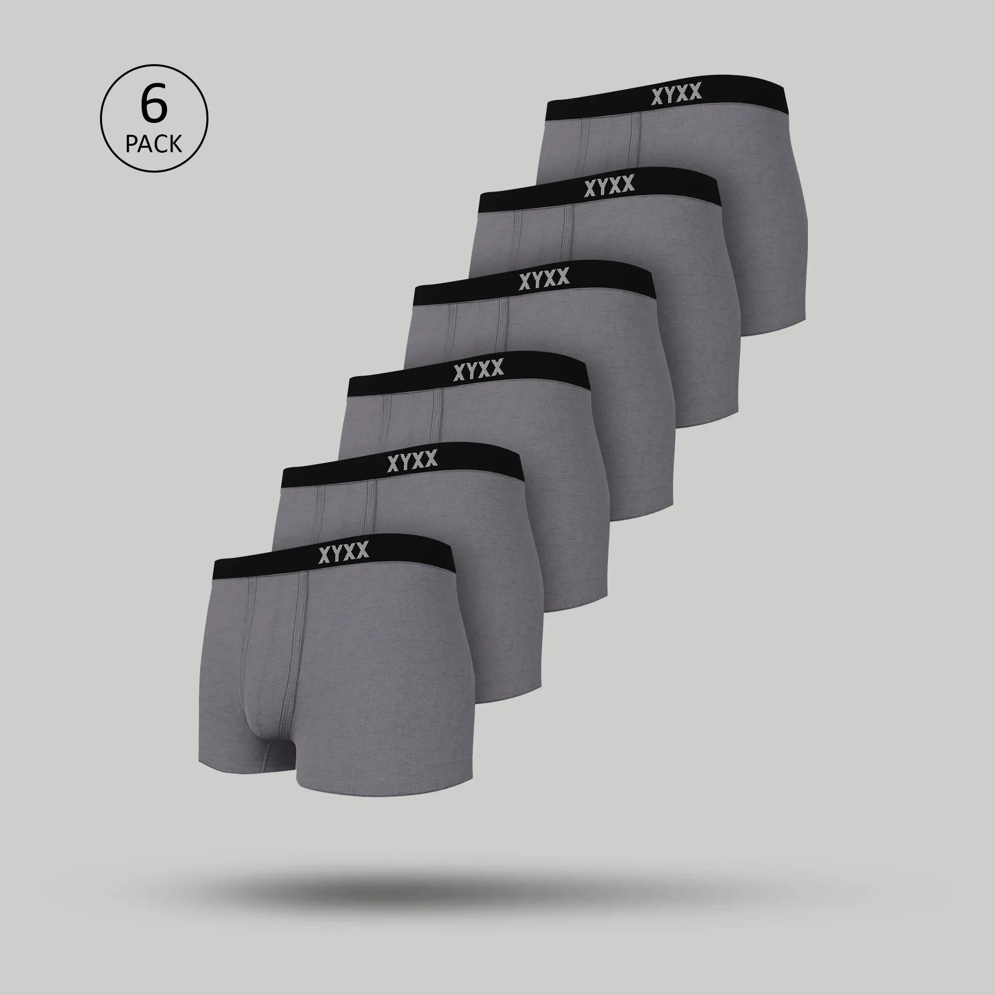 Pace Cotton Trunks Ash Grey (Pack of 6)