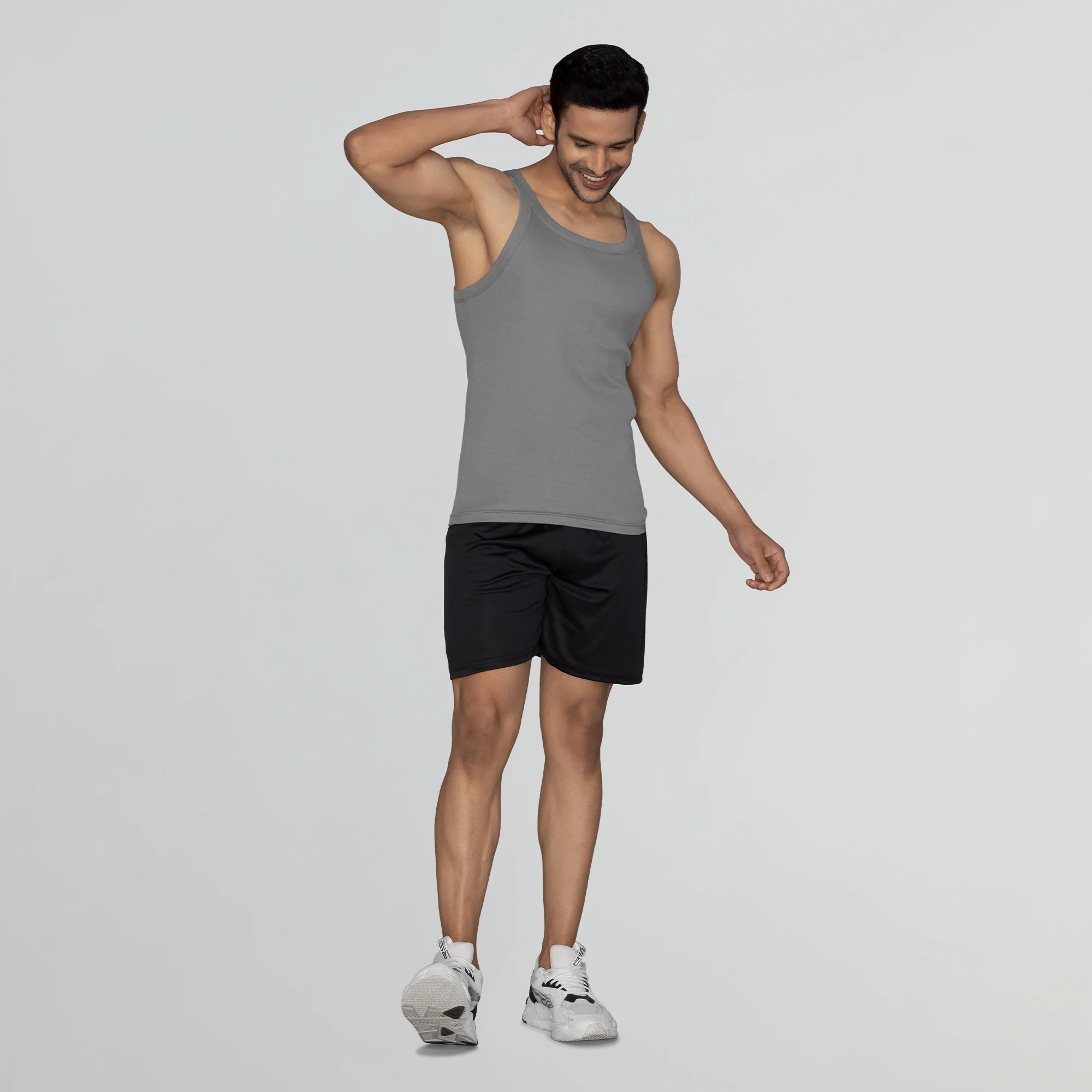 Pace Super Combed Cotton Vest Ash Grey - Image 3