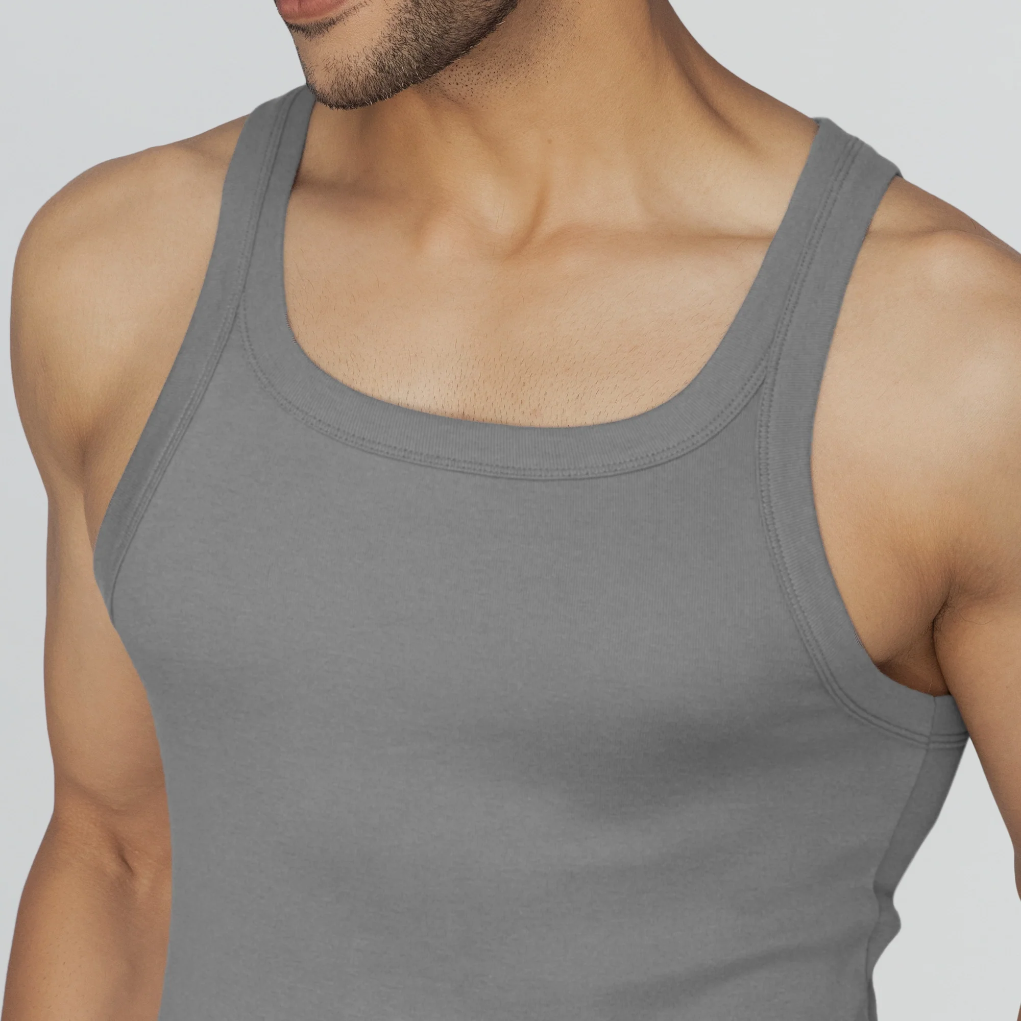 Pace Super Combed Cotton Vest Ash Grey - Image 6