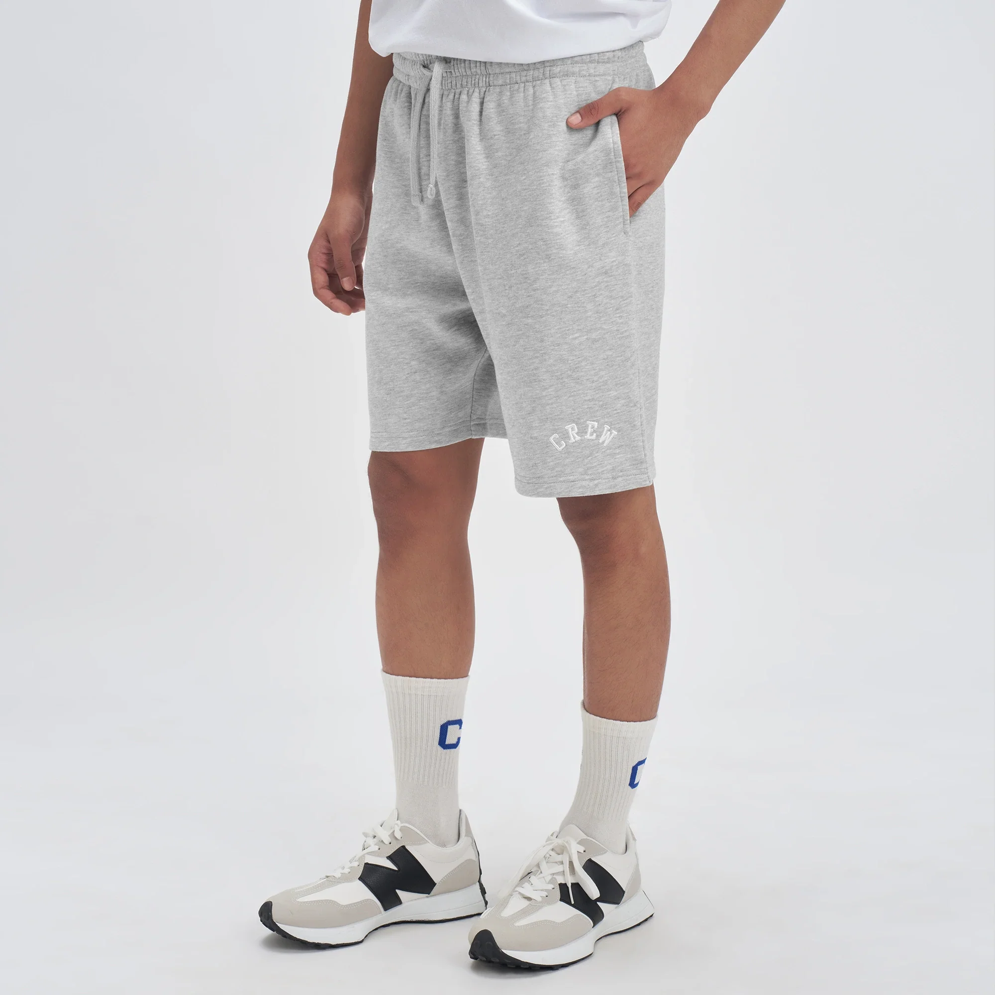 Crew Relaxed Fit Sweatshorts - Concrete Grey - Image 3